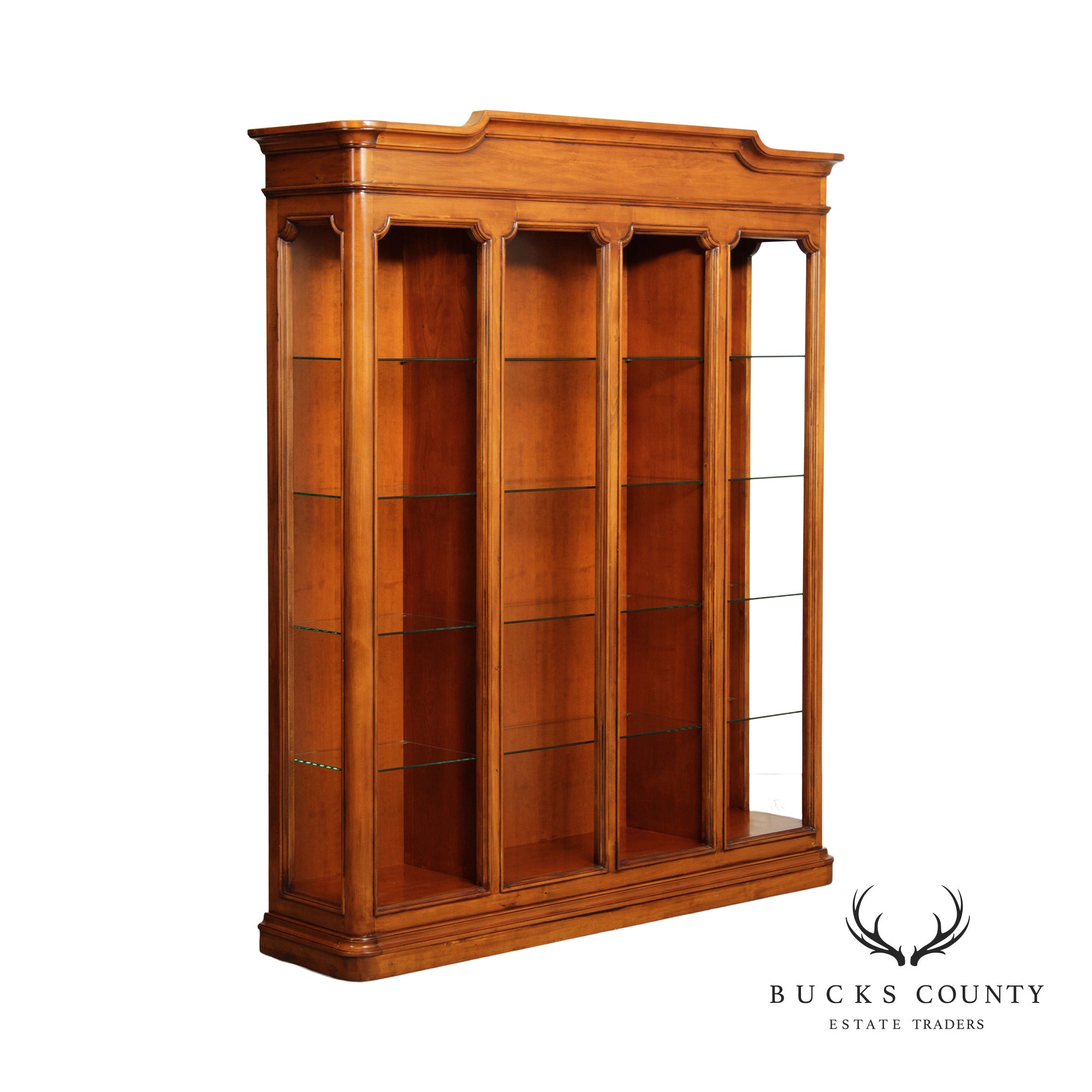 Francesco Molon Louis Philippe Style Cherry Illuminated Bookcase Etagere