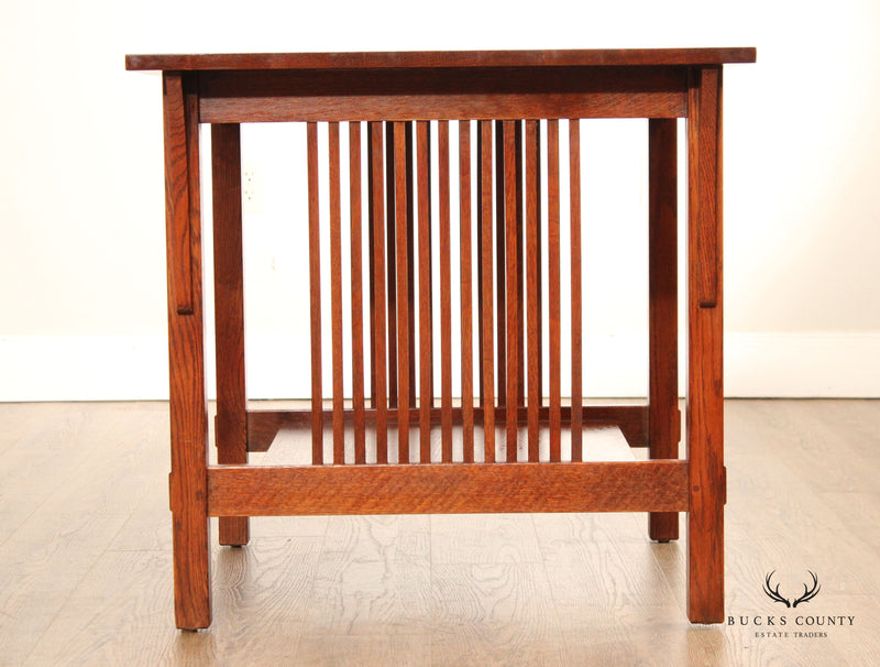 Stickley Mission Collection Oak Spindle Side Table Bucks County