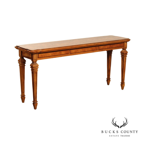 Italian Neoclassical Style Carved Pecan Console Table