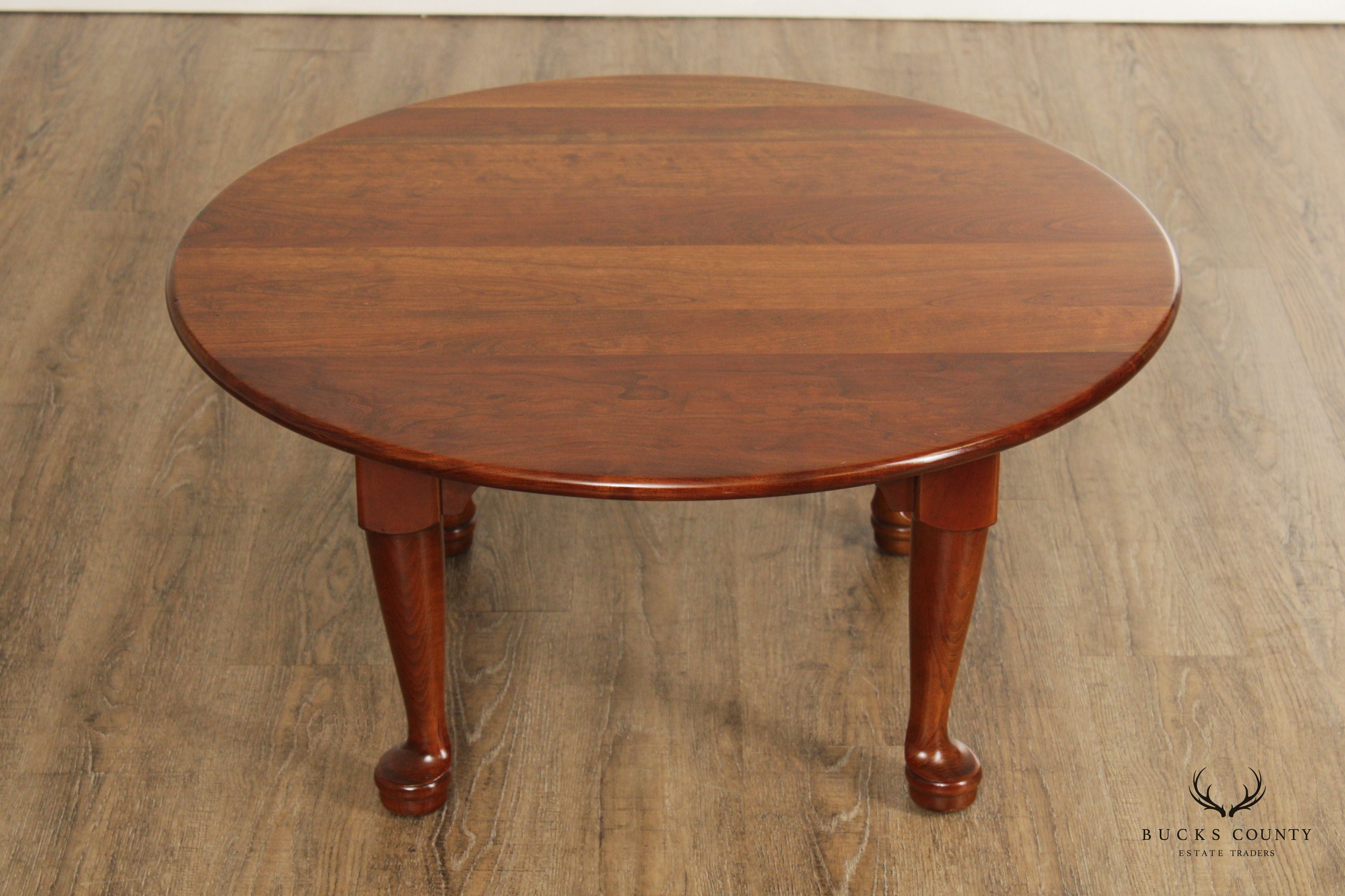 Stickley Queen Anne Style Vintage Round Cherry Coffee Table