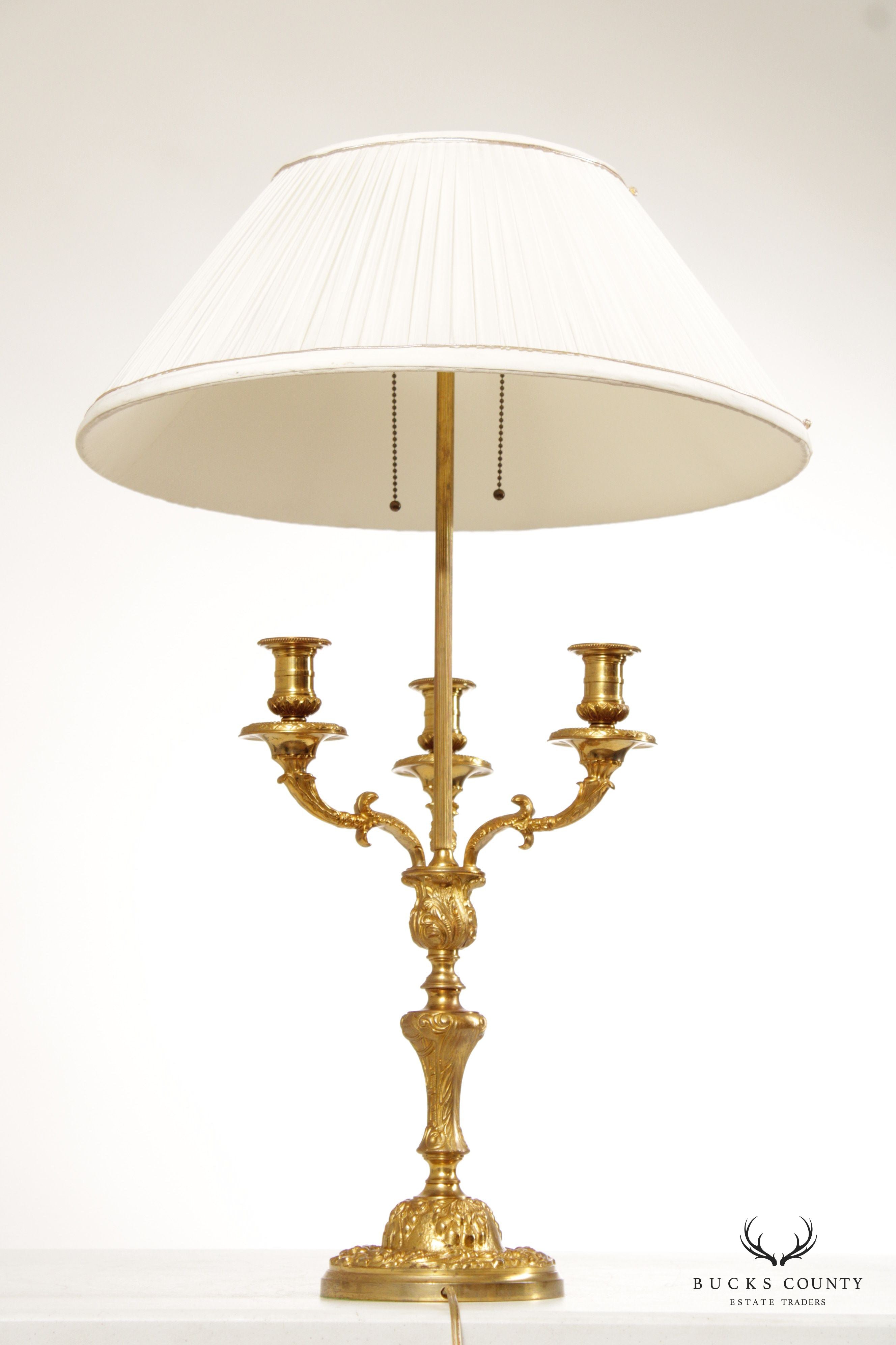 Quality French Louis XV Style Bronze Bouillotte Lamp