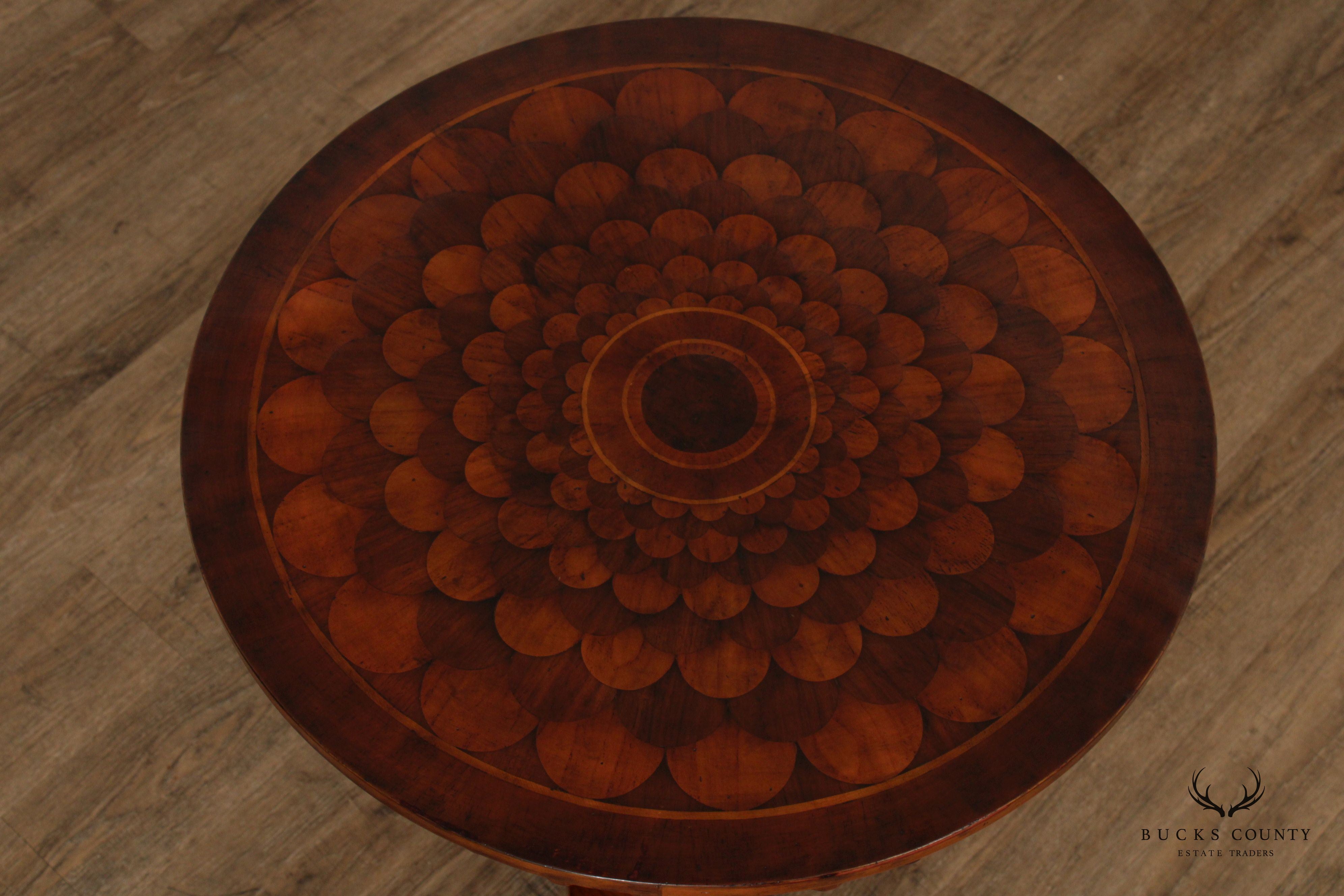 William IV Style Round Top Oyster Wood Tea Table