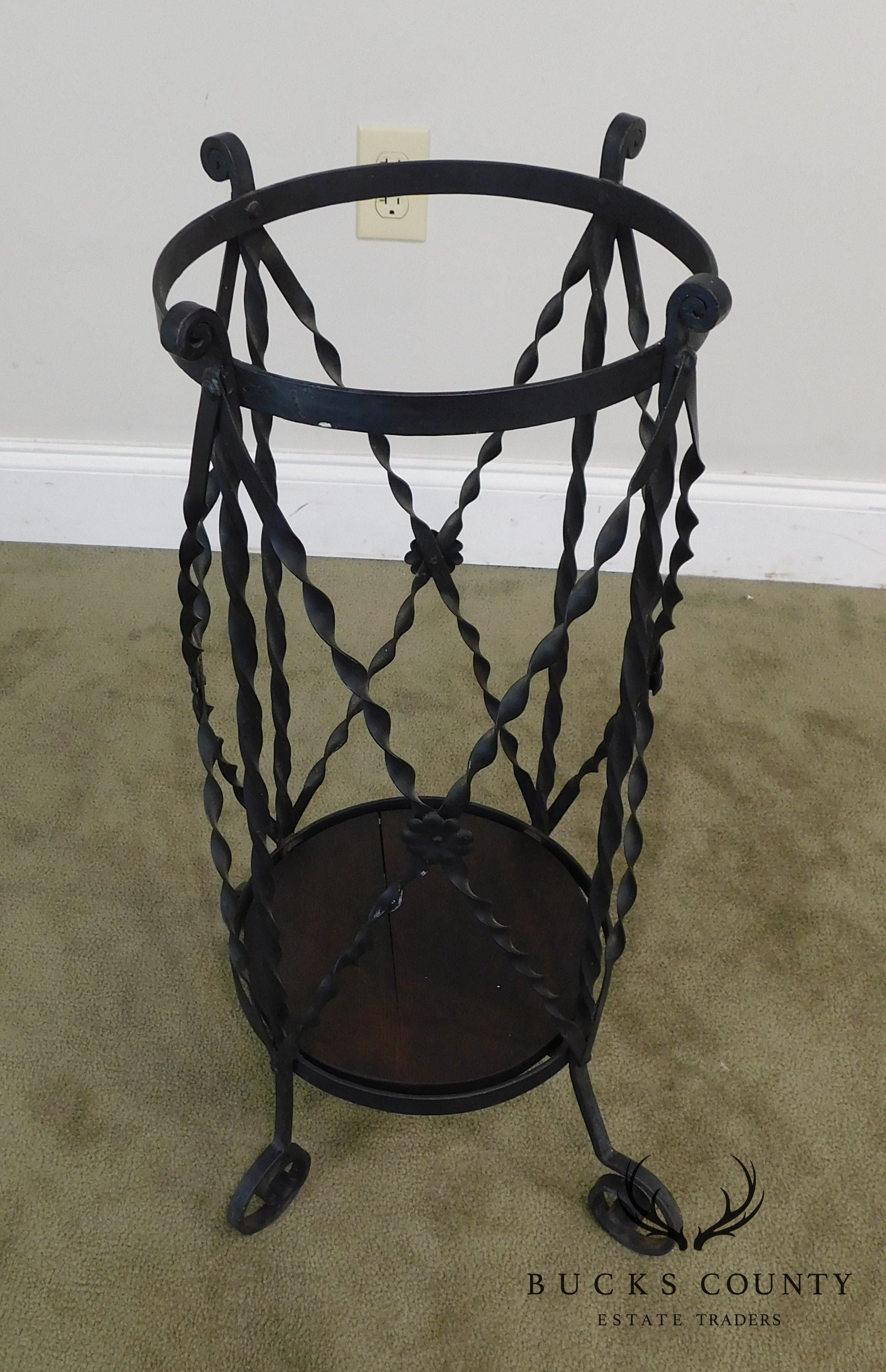 Aesthetic Antique Hand Wrought Iron Umbrella Stand