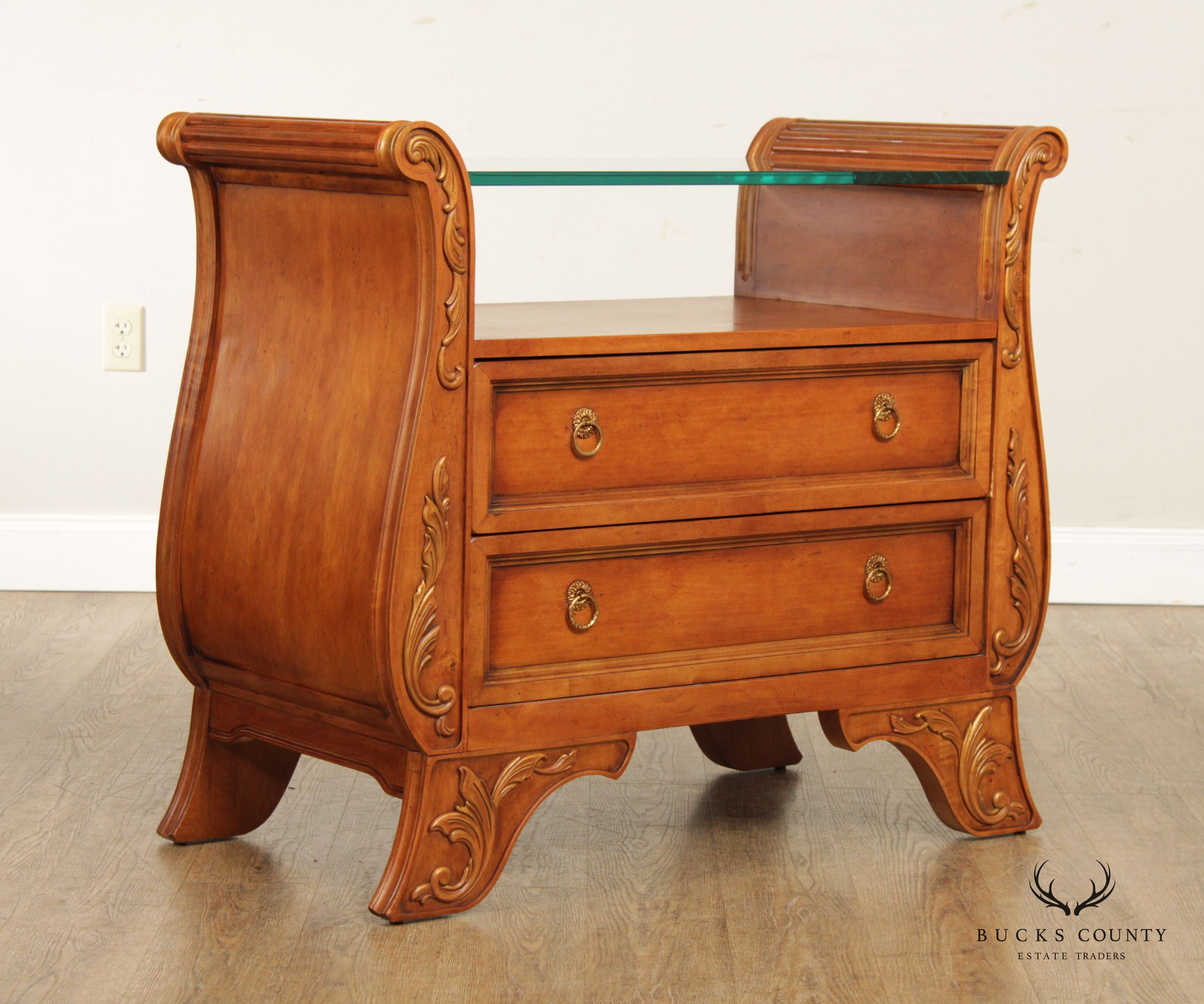 Century Furniture French Style Two Drawer Nightstand