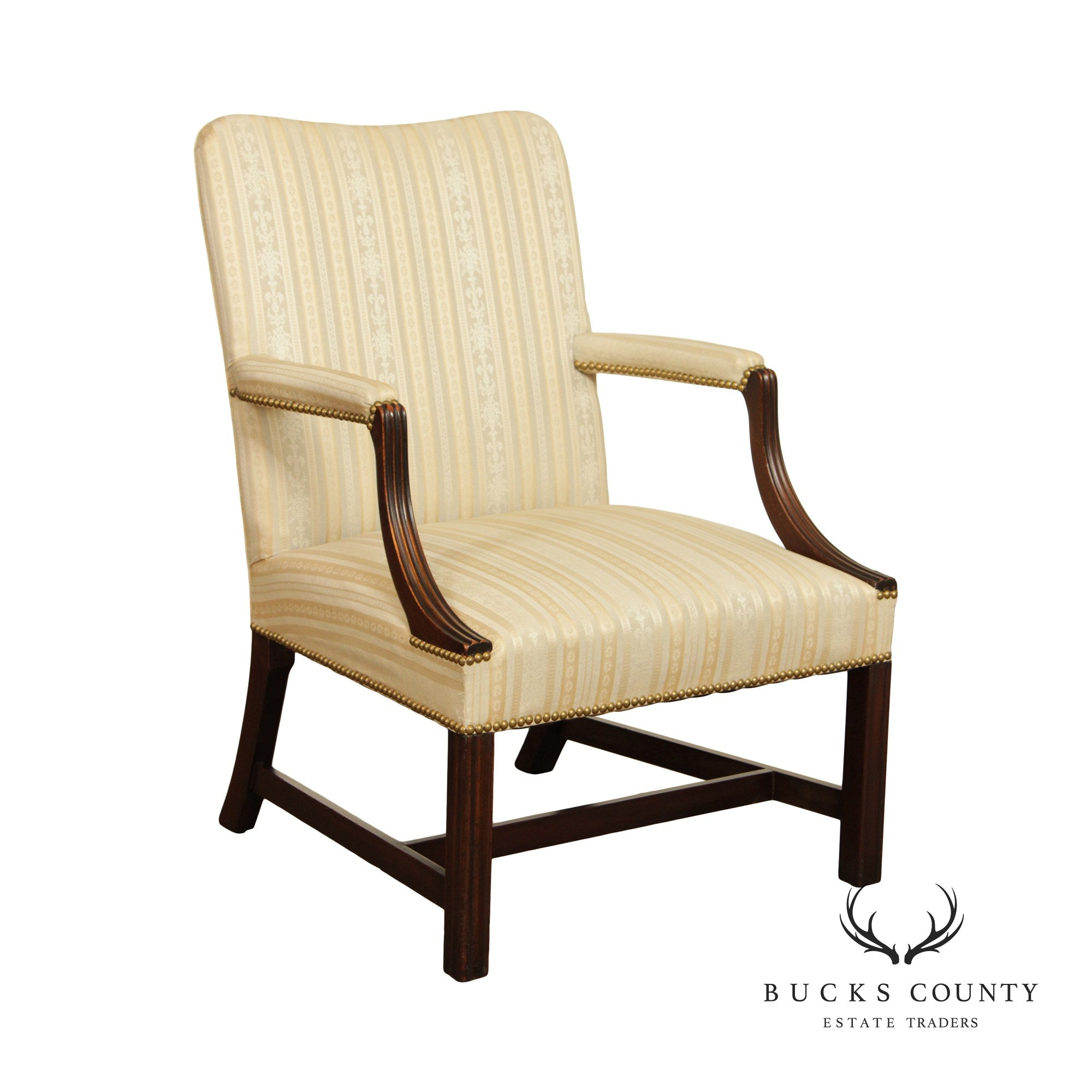 Chippendale Style Vintage Mahogany Frame Armchair