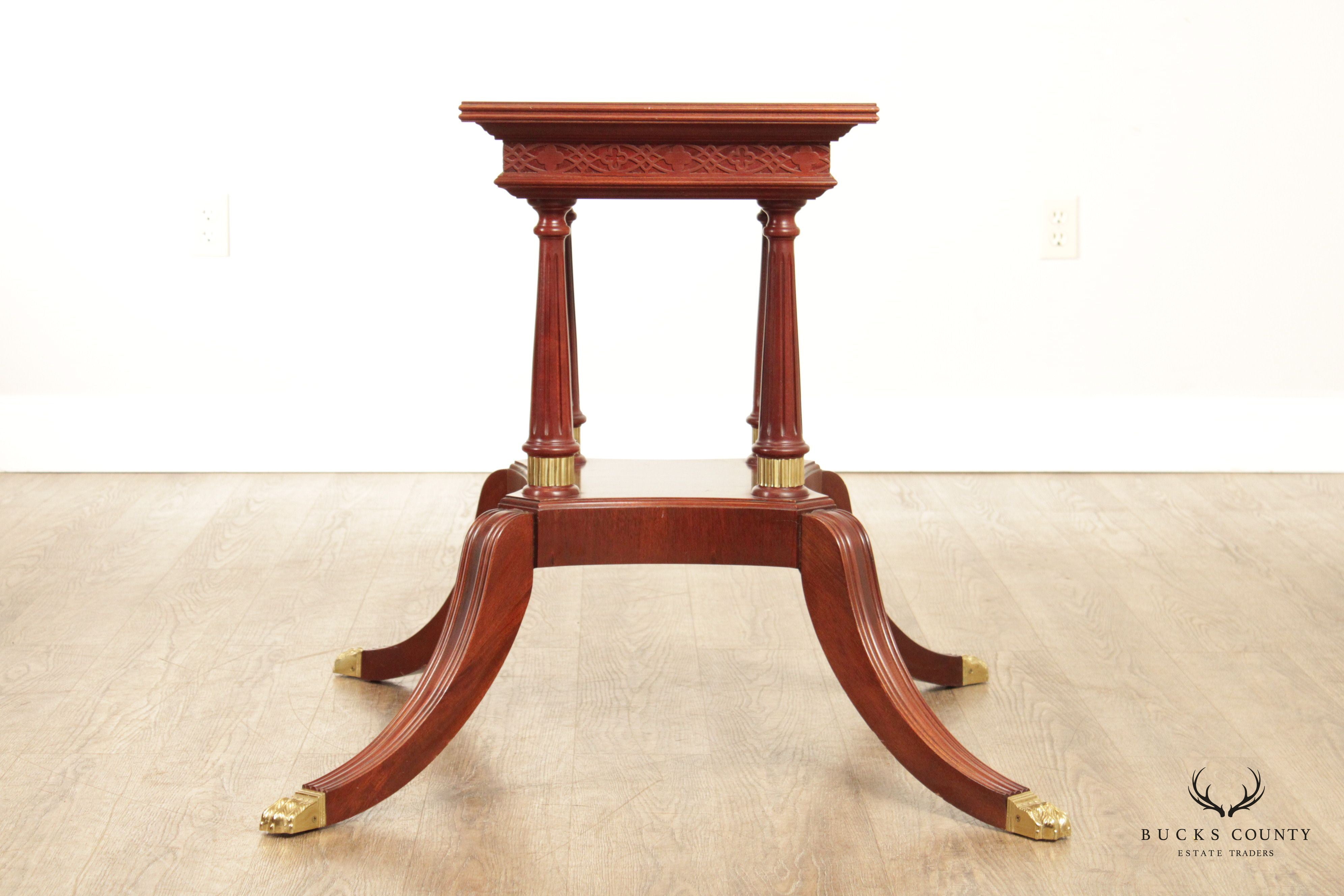 Craftique Regency Style Banded Mahogany Side Table