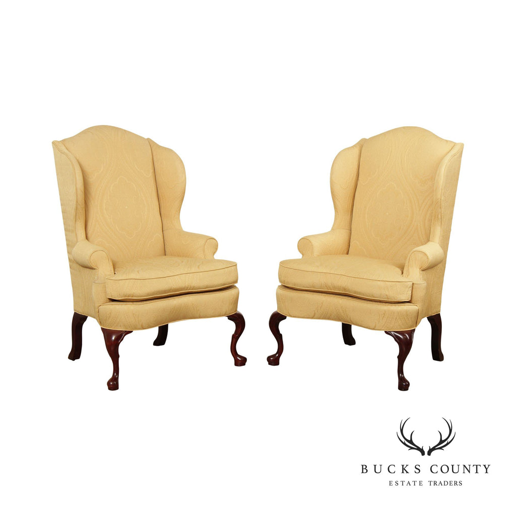 Queen anne wingback chair for sale hot sale