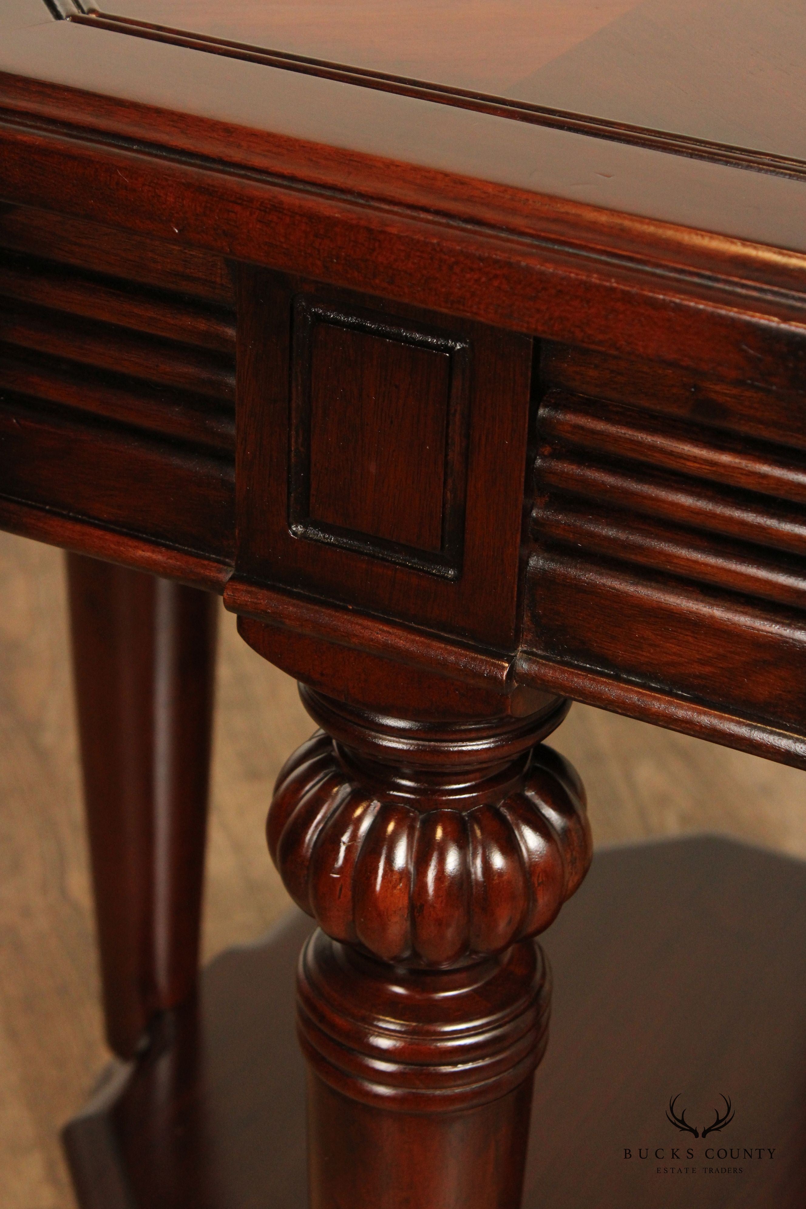 Regency Style Octagonal Two-Tier Mahogany Side Table