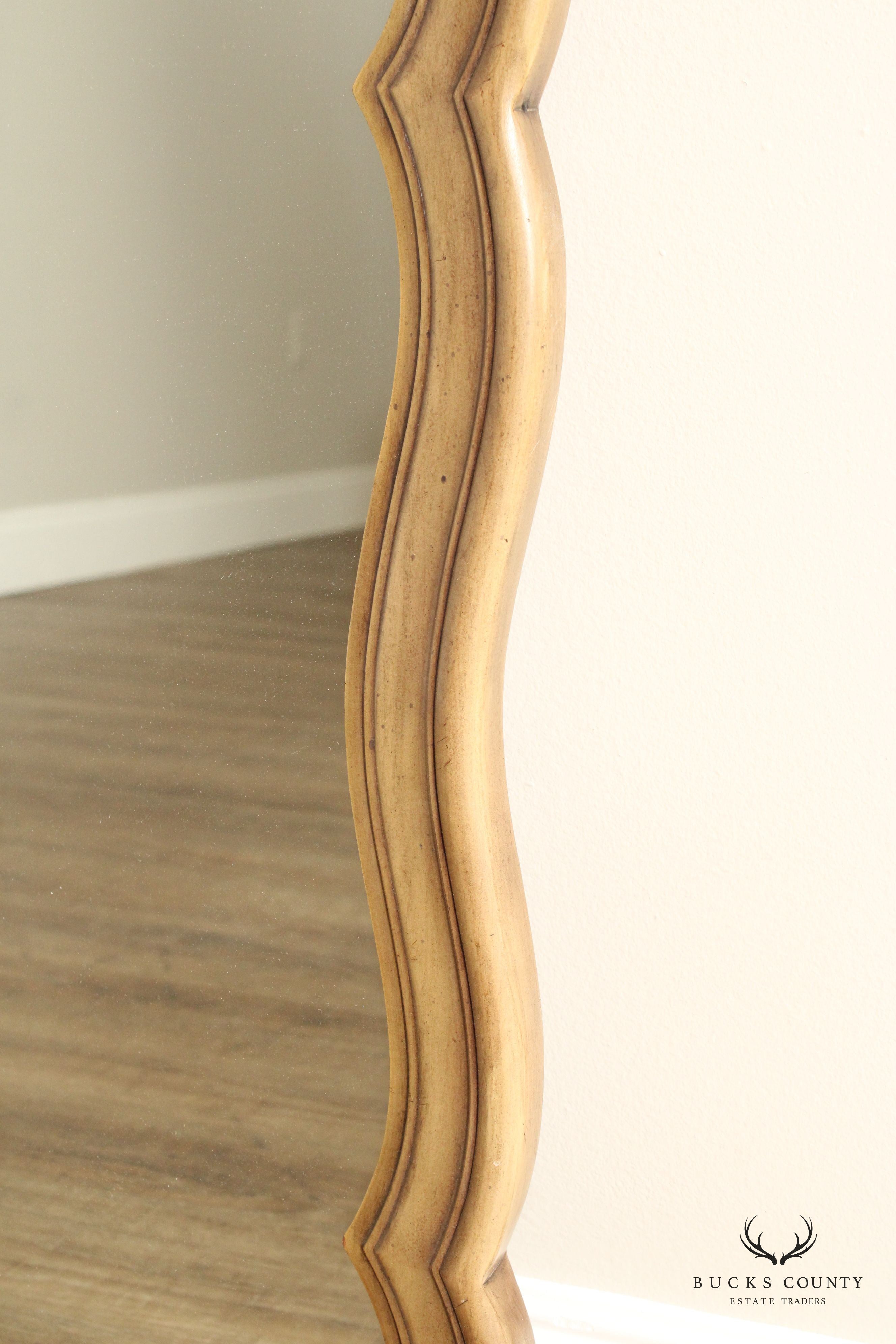 FANCHER VINTAGE FRENCH PROVINCIAL STYLE FRUITWOOD WALL MIRROR