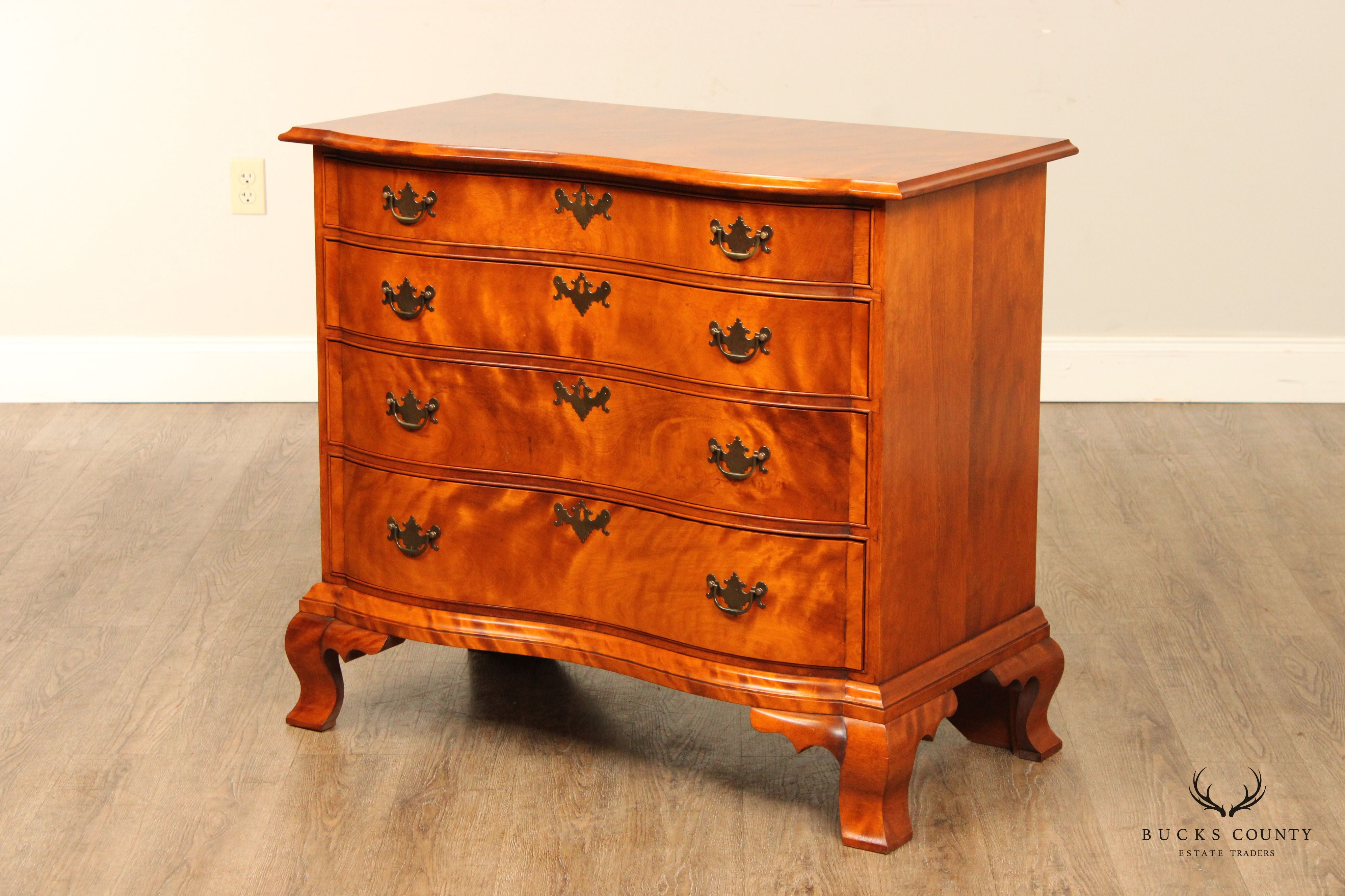 The Federalist Hand Crafted Flame Birch Oxbow Chest of Drawers