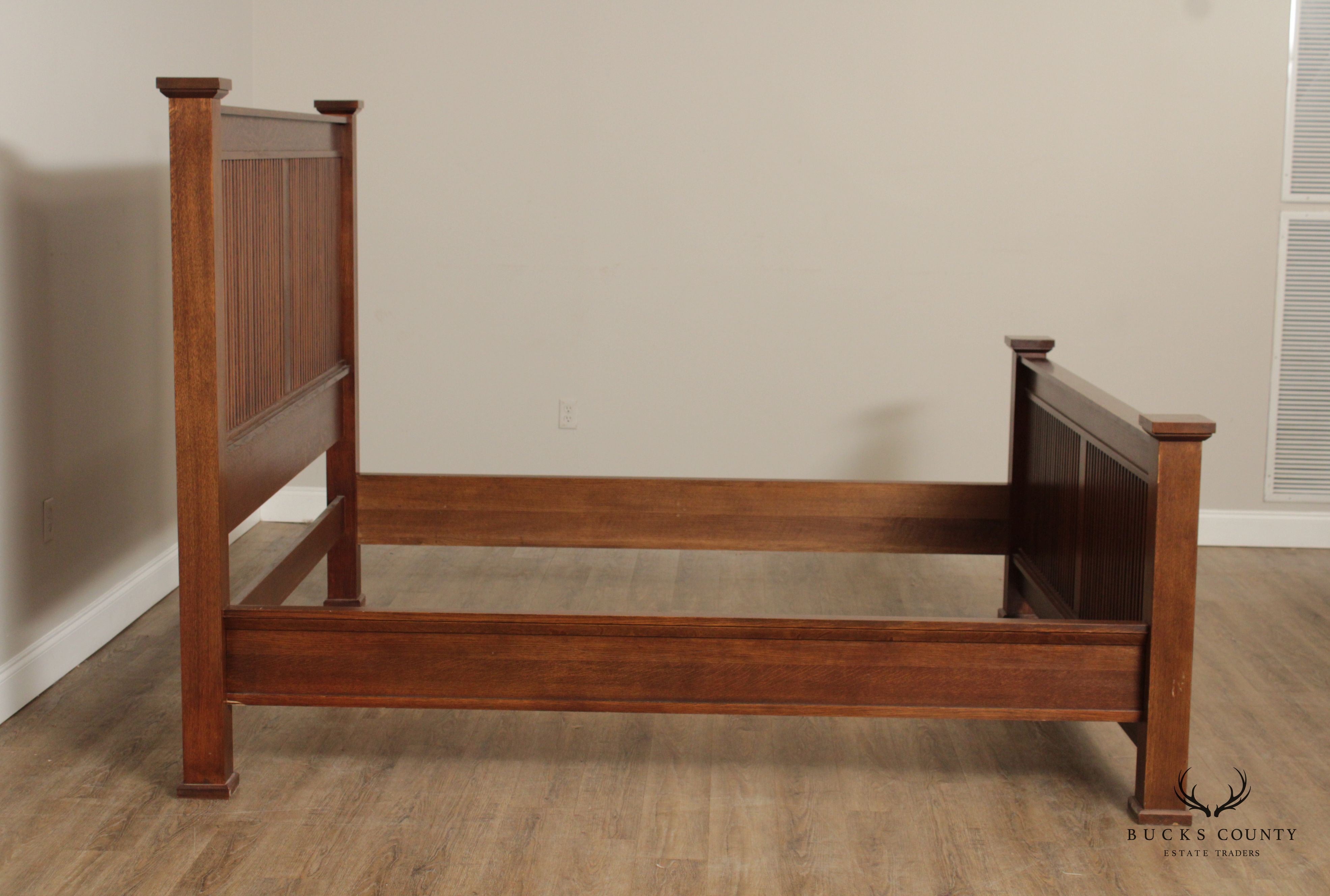 Stickley Mission Collection King Size Oak Prairie Bed