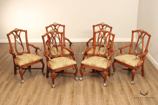 Century Furniture British Colonial Style Set of Six Bamboo Dining Chairs