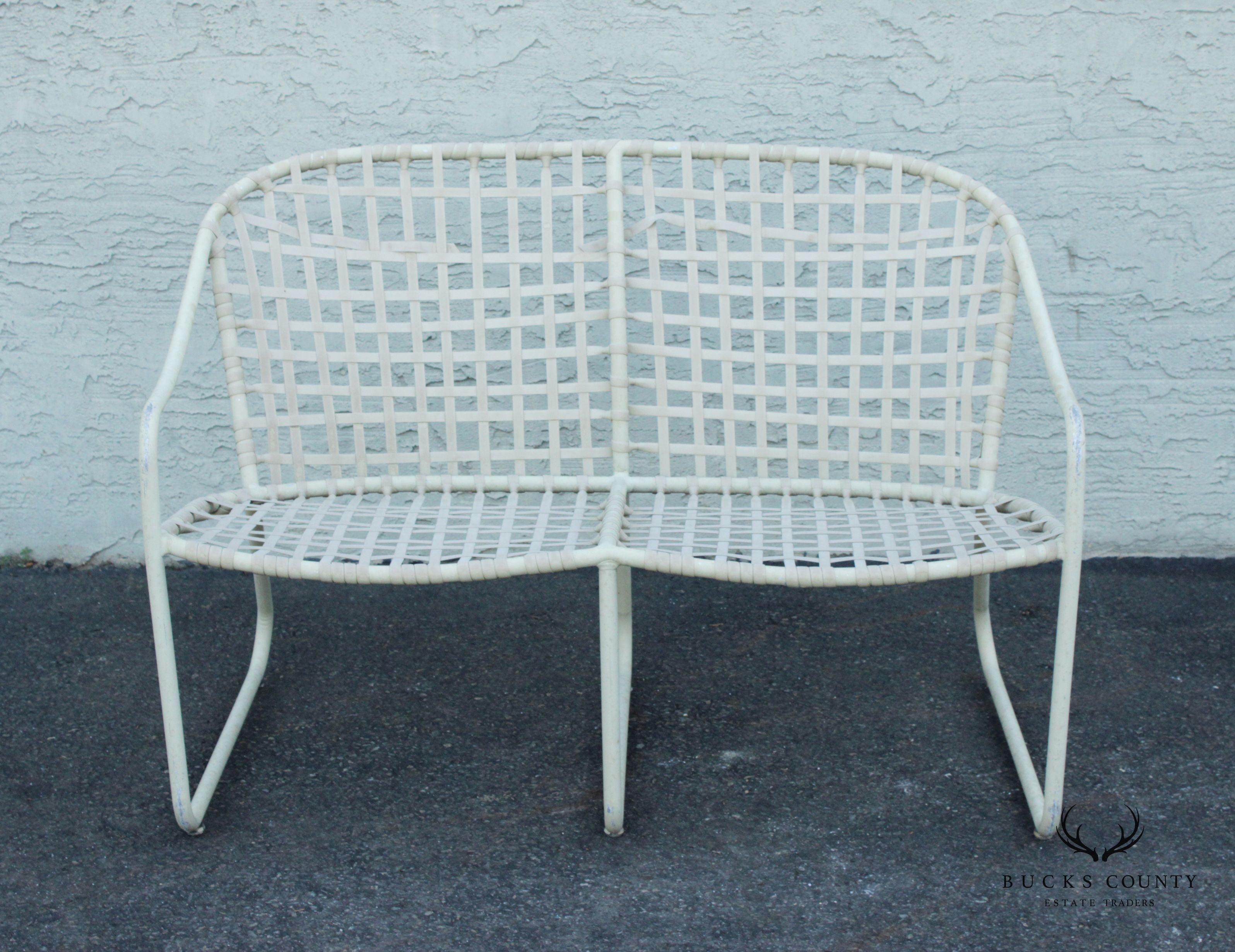 Mid Century Modern Outdoor Patio Settee