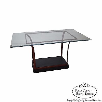 Design Institute of America Iron Base Glass Top Dining Table