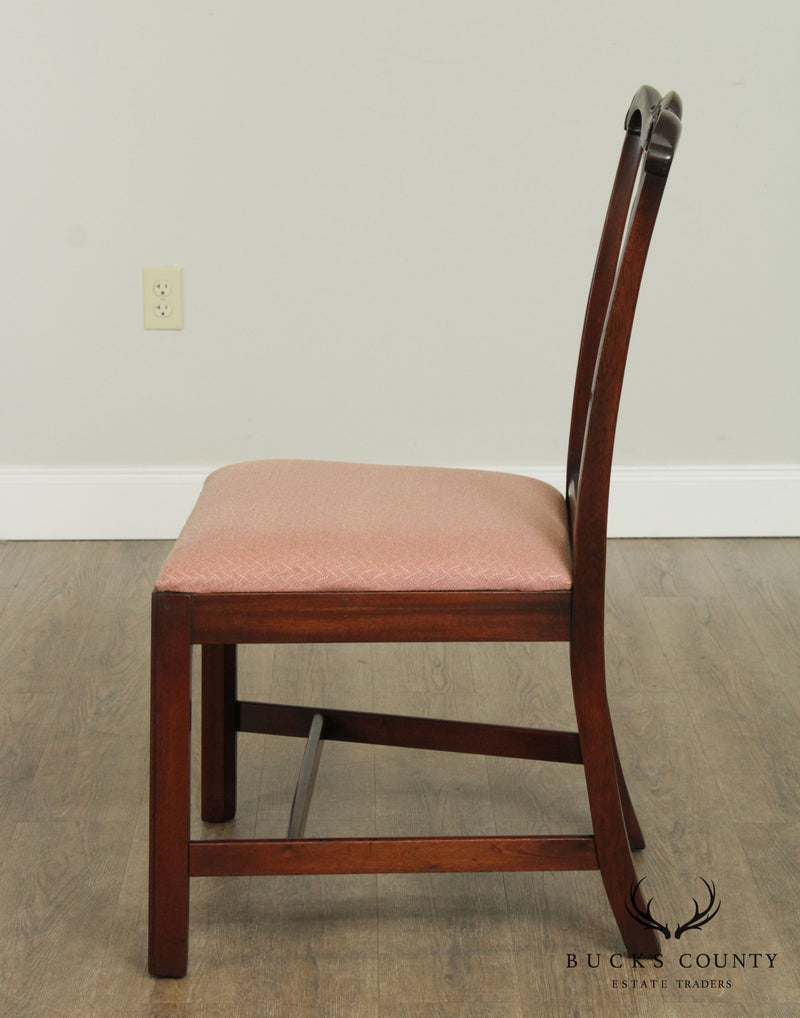 Flint & Horner Vintage 1930's Chippendale Style Set 8 Mahogany Dining Chairs