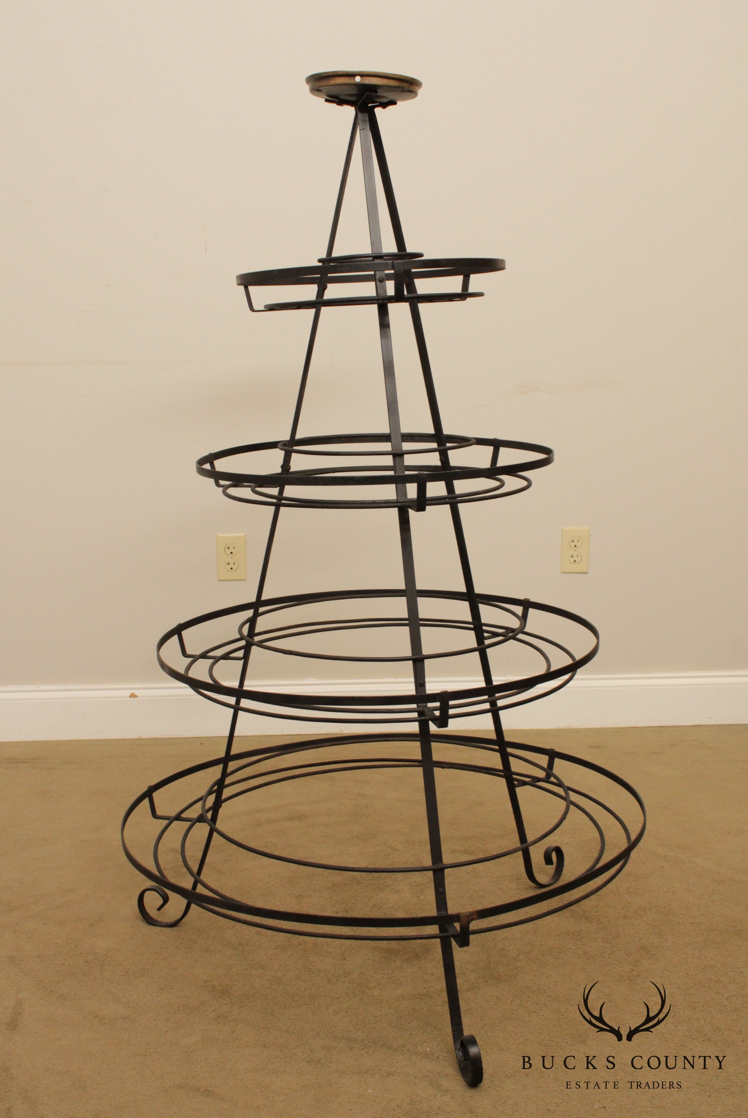 Vintage Wrought Iron Circular Tiered Garden