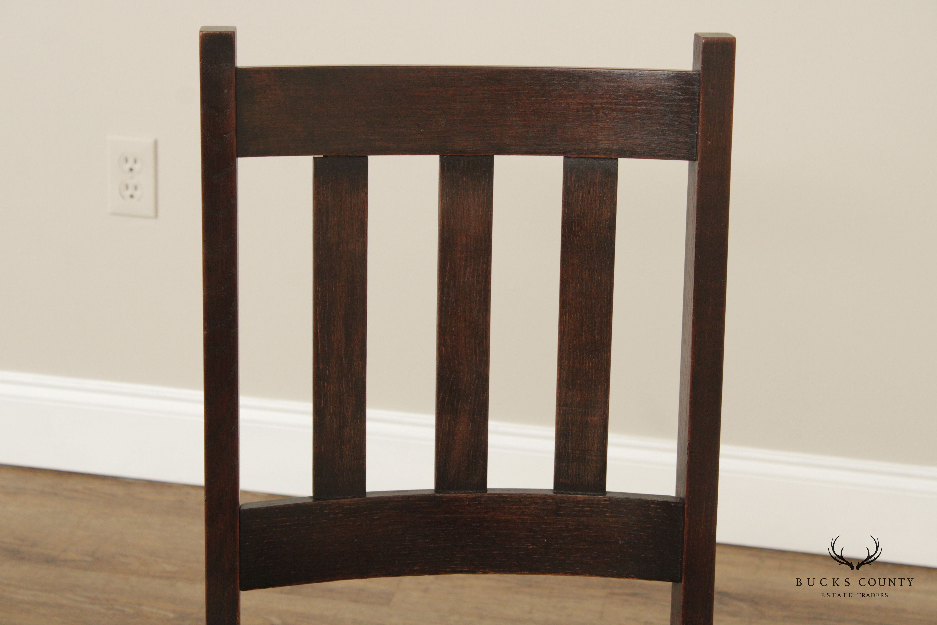 Antique Mission Oak Leather Side Chair