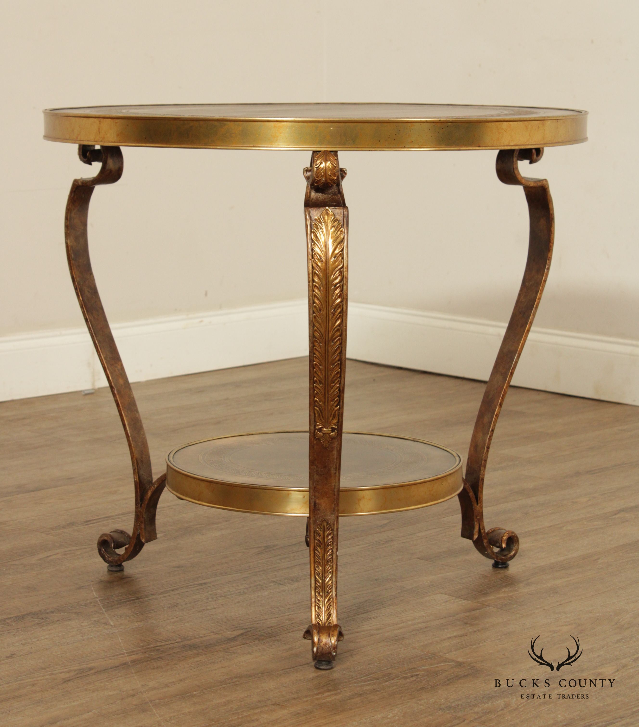 Century Furniture Grand Tour Collection Brass Lamp Table