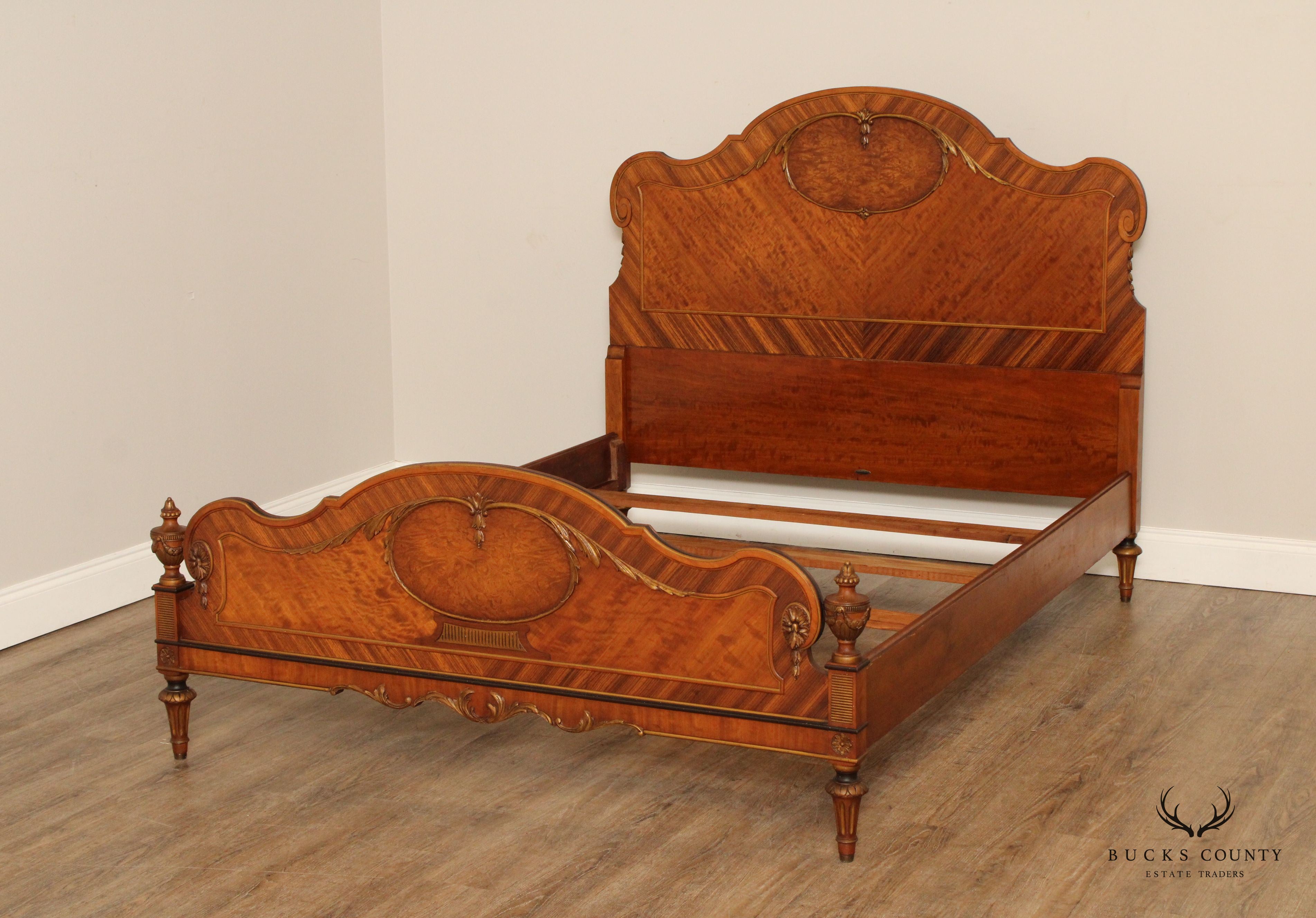 1930's French Louis XVI Style Satinwood Full Size Bed