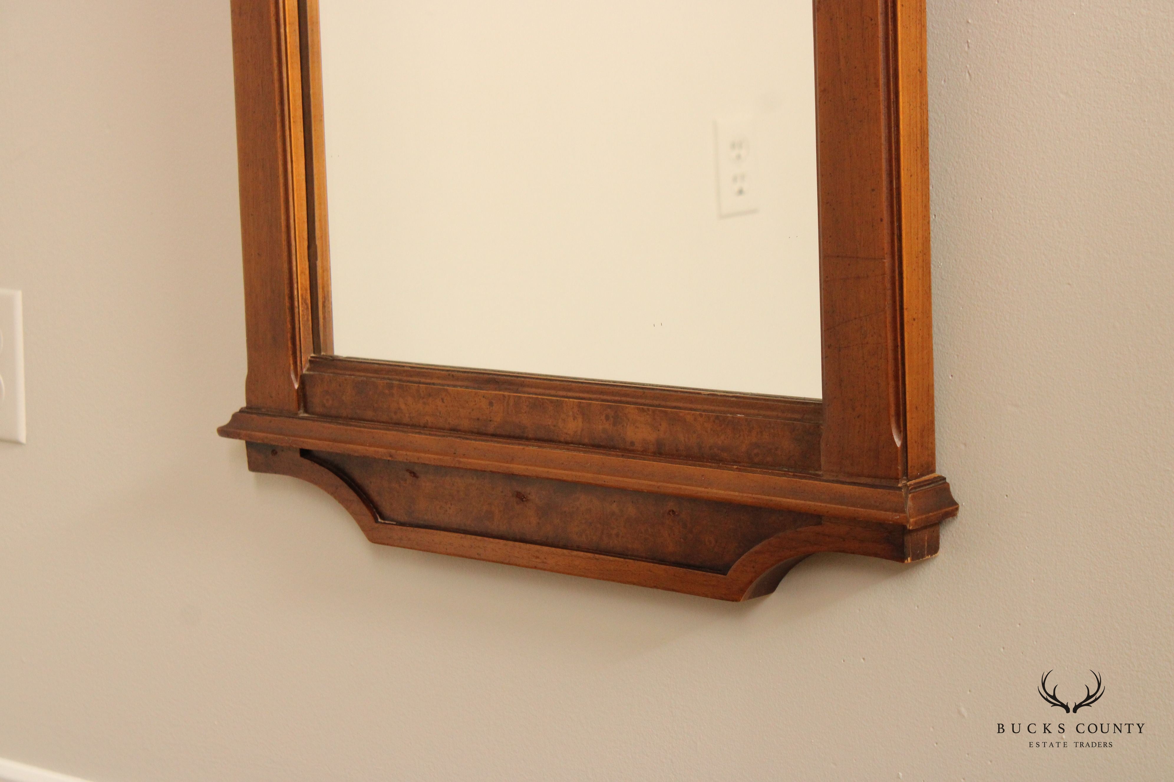 Garner Neoclassical Style Walnut Trumeau Accent Mirror