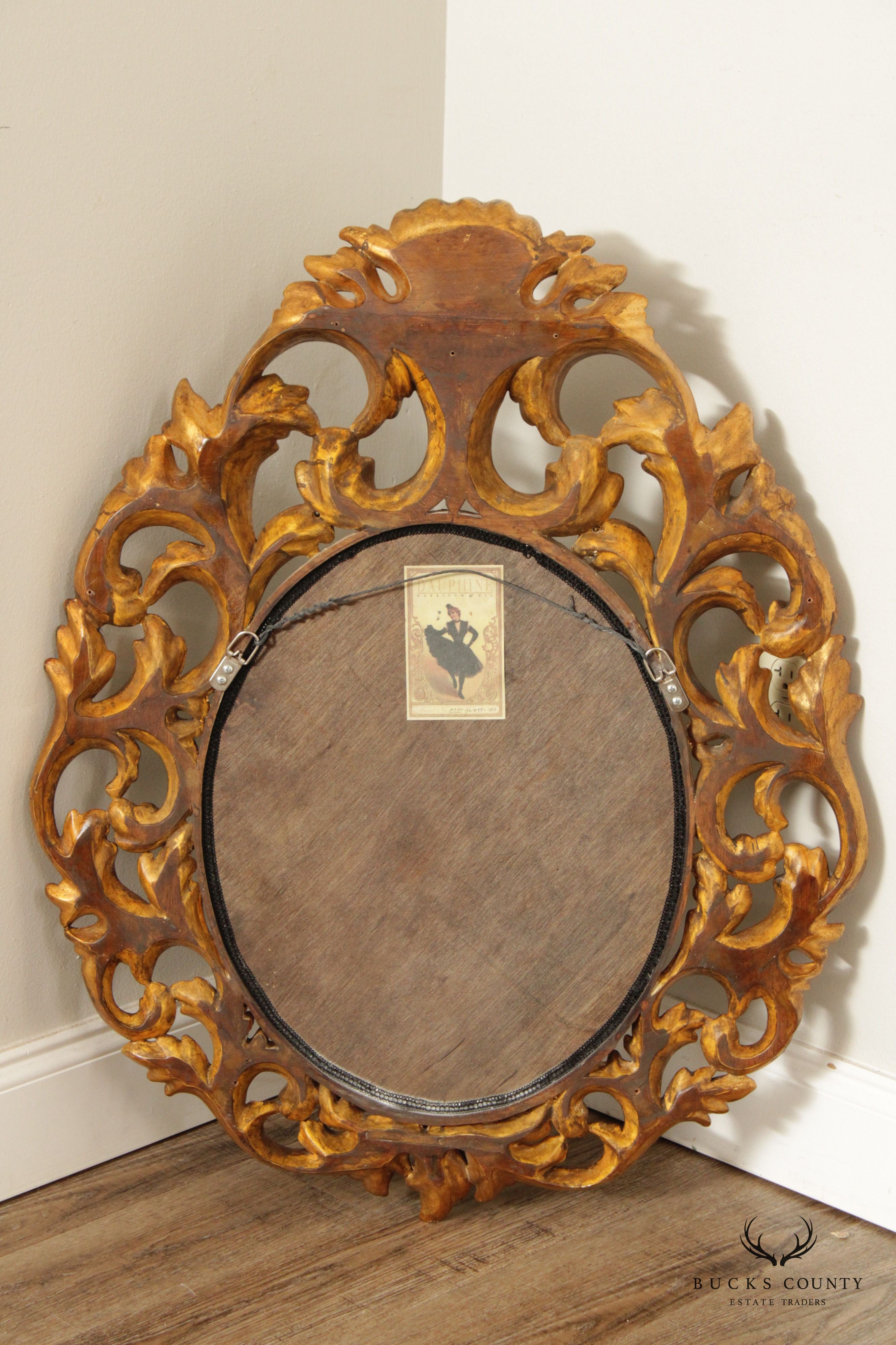 Harrison & Gil Dauphine Gilt Wood Rococo Style Wall Mirror