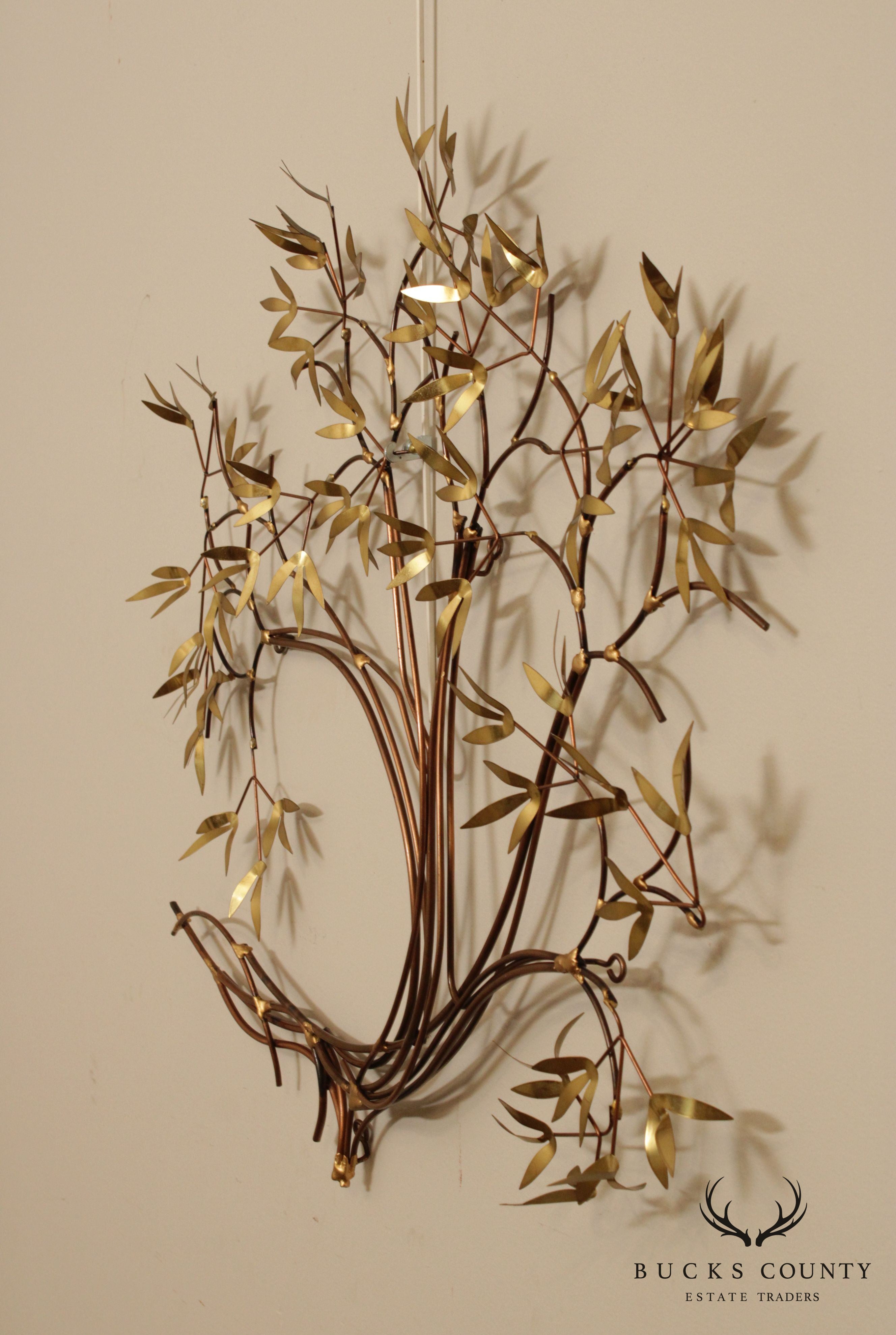 Mid Century Modern Willow Branch Metal Wall Sculpture