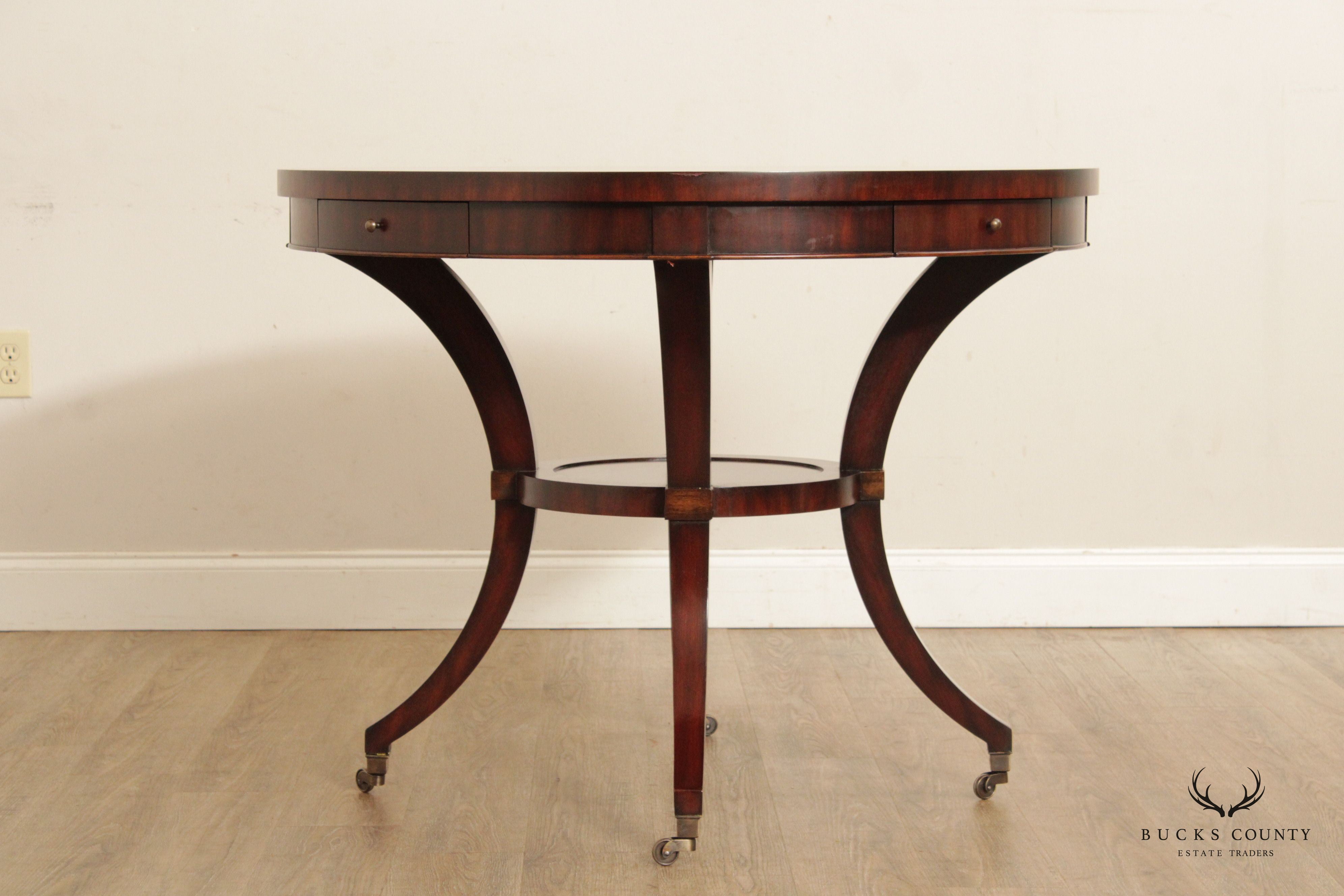 Thomasville Ernest Hemingway Collection Inlaid Round Center Table