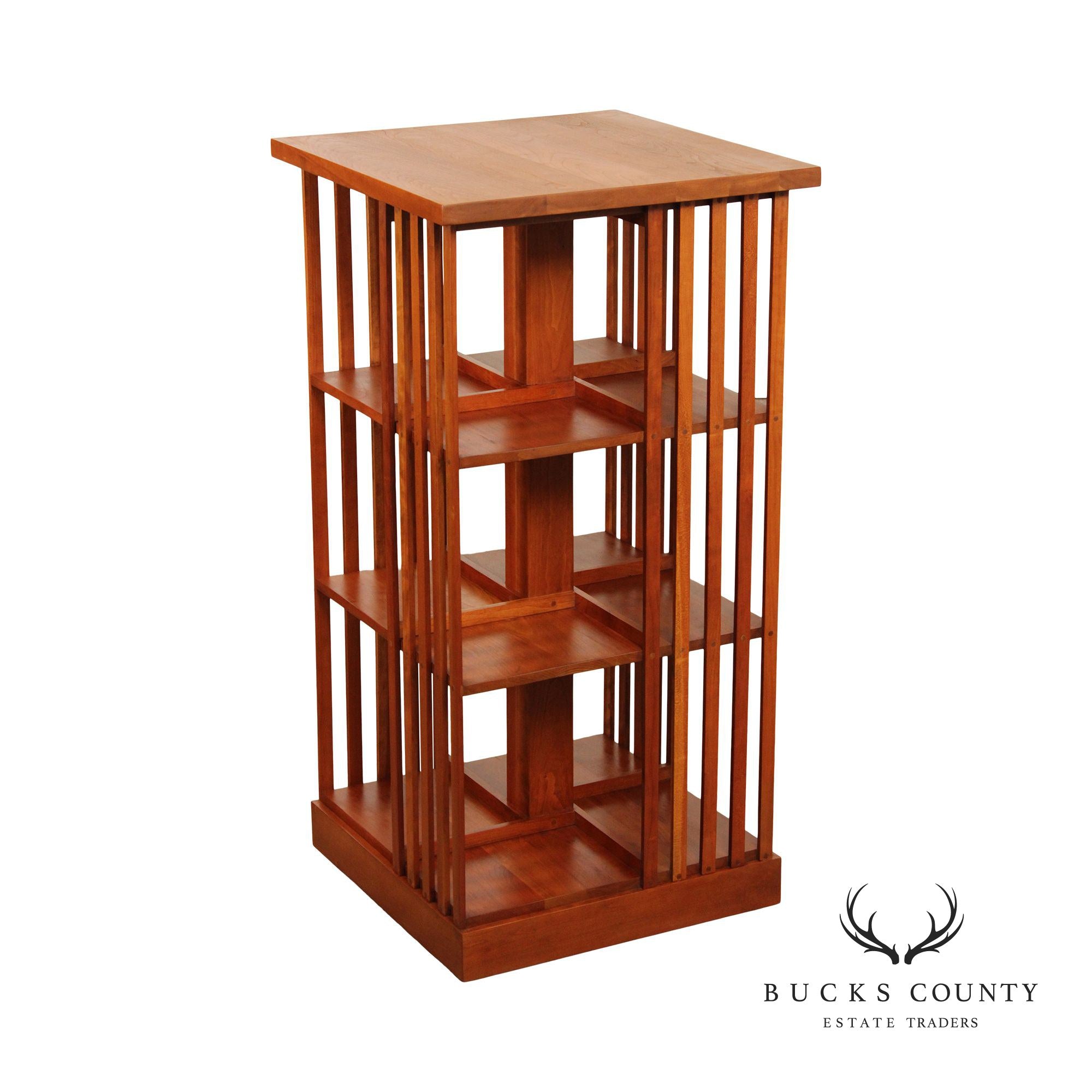 Stickley Mission Collection Cherry Three-Tier Revolving Bookcase