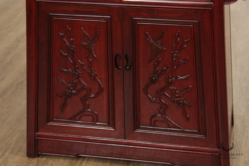 Chinese Carved Rosewood Alter Console Cabinet