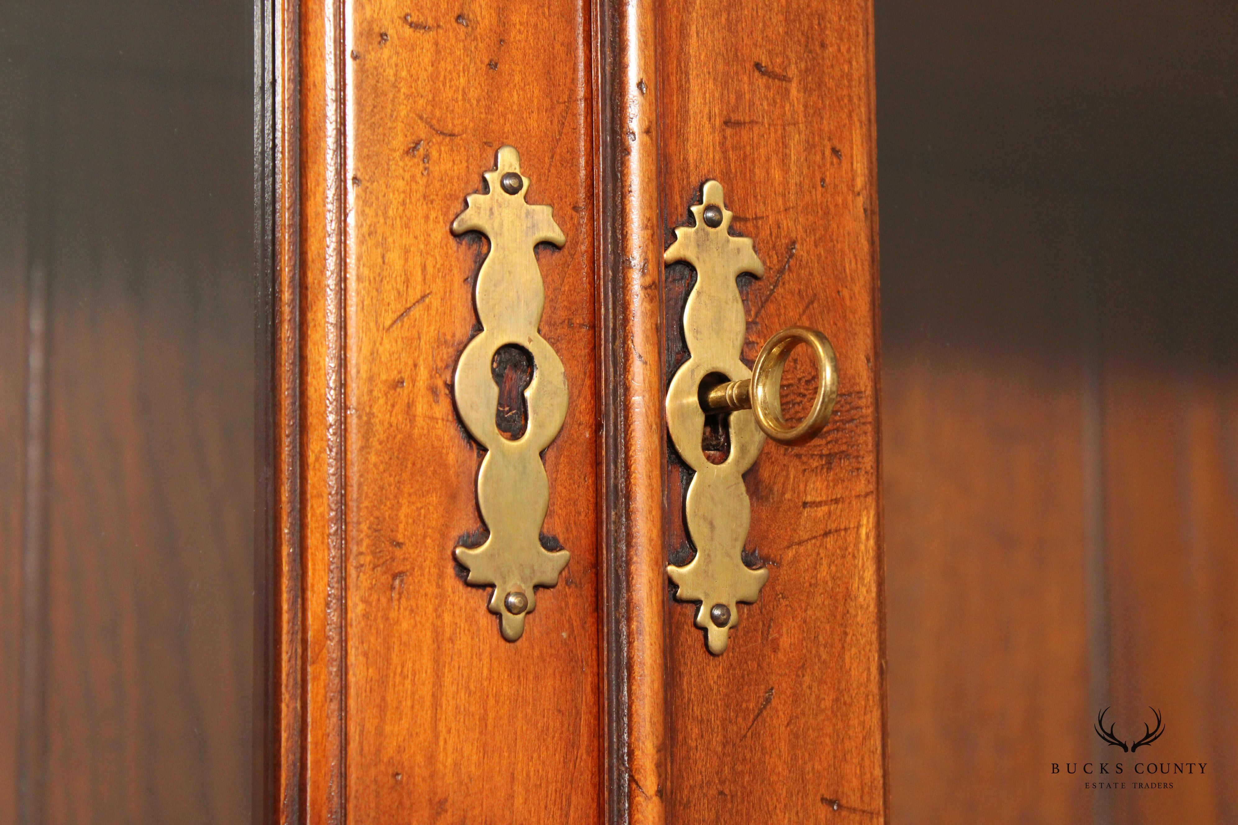 GEORGIAN STYLE STAR INLAID SECRETARY BOOKCASE