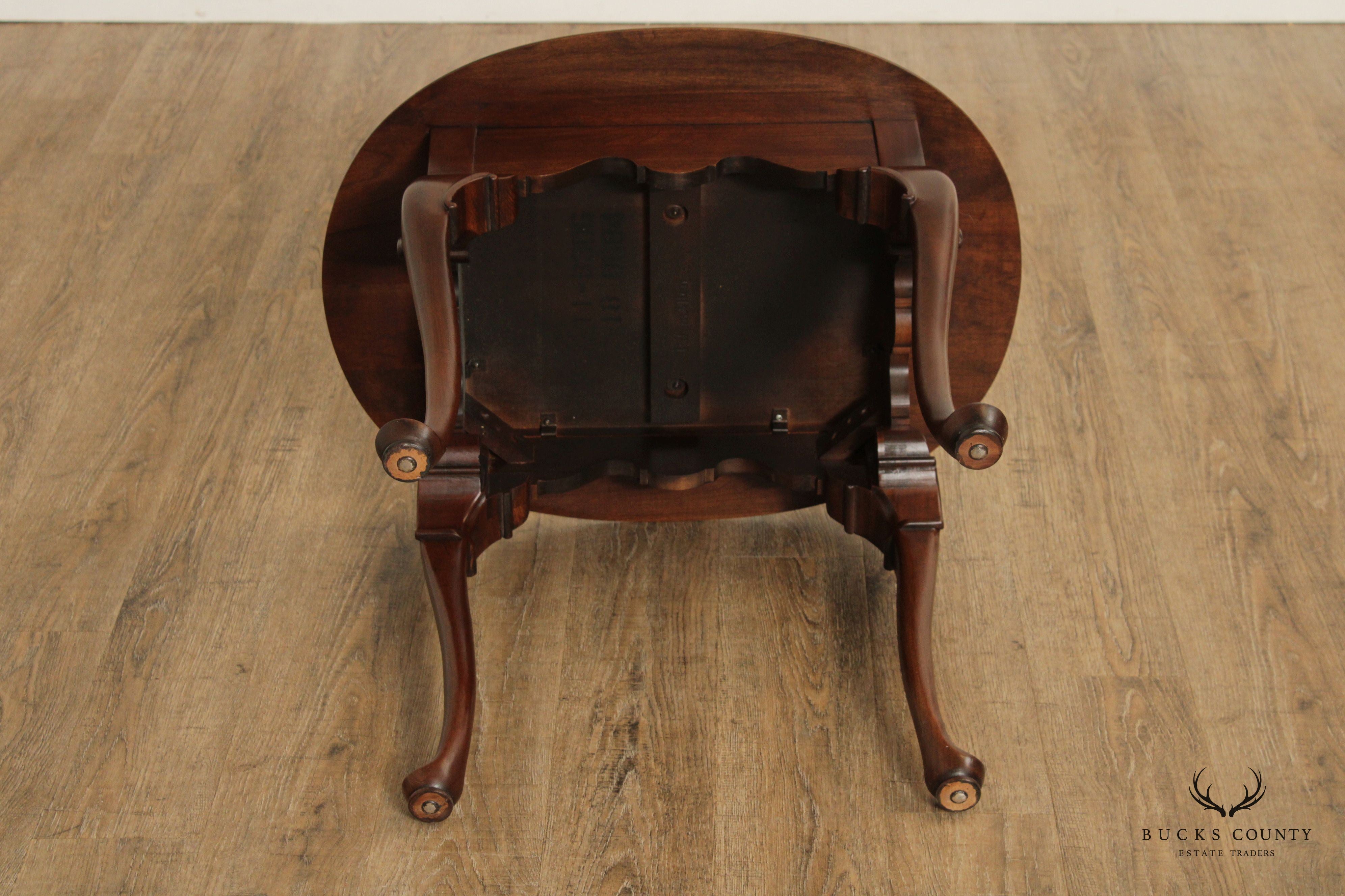 Ethan Allen 'Georgian Court' Queen Anne Style Carved Cherry End Table