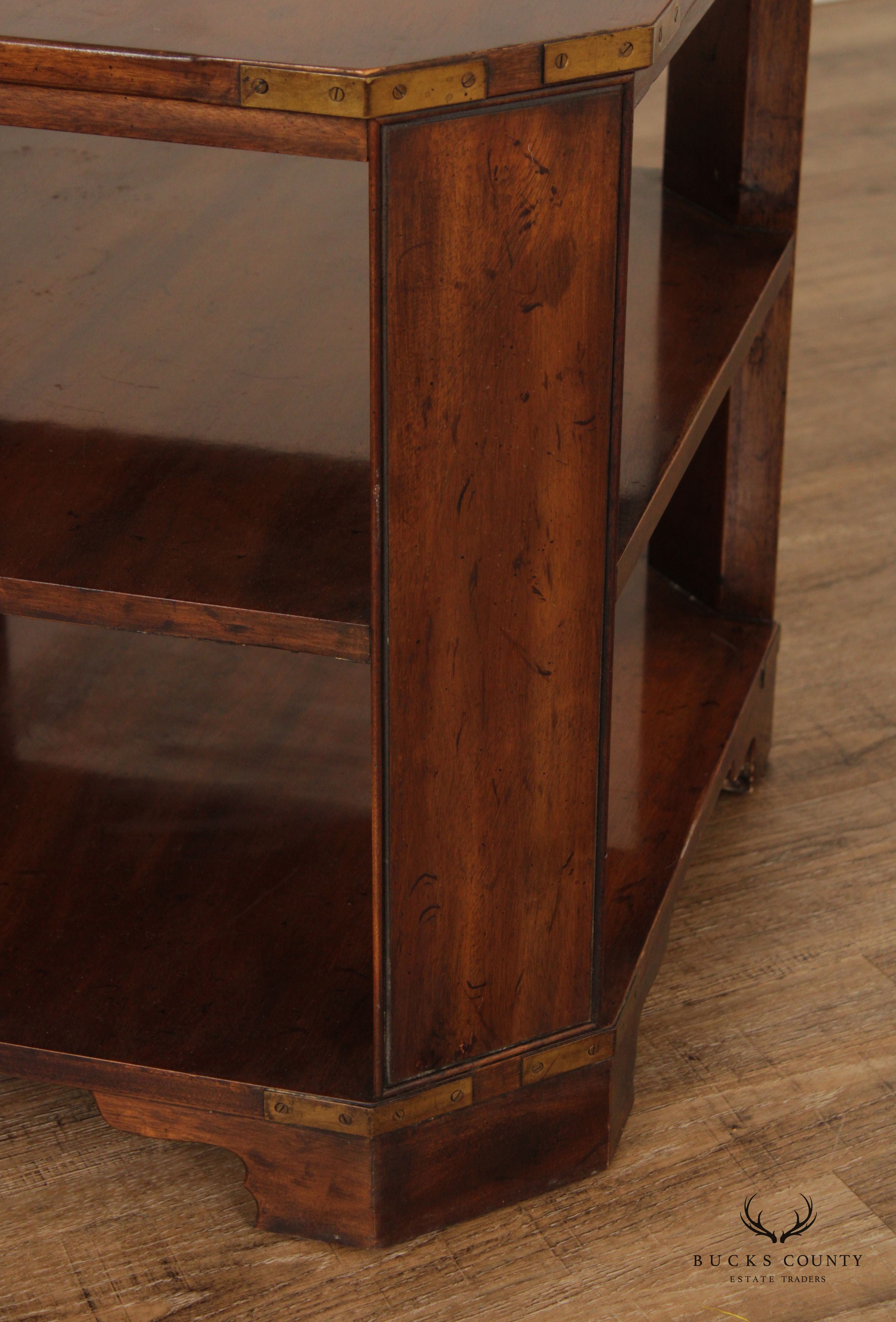 Heritage Furniture Campaign Style Cherry Three-Tier Square Side Table