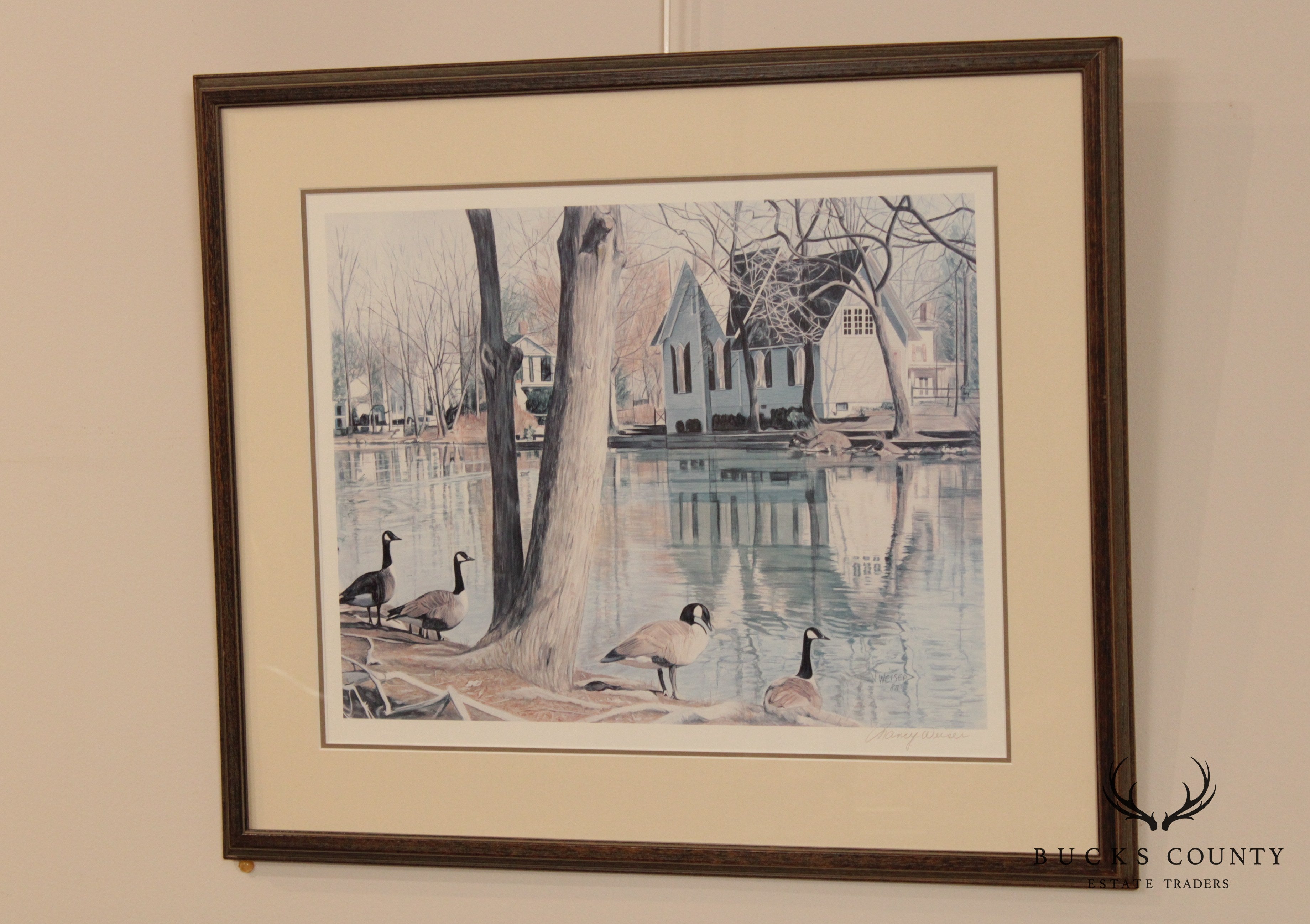 Nancy Weiser Pencil Signed Framed Print of Yardley Library