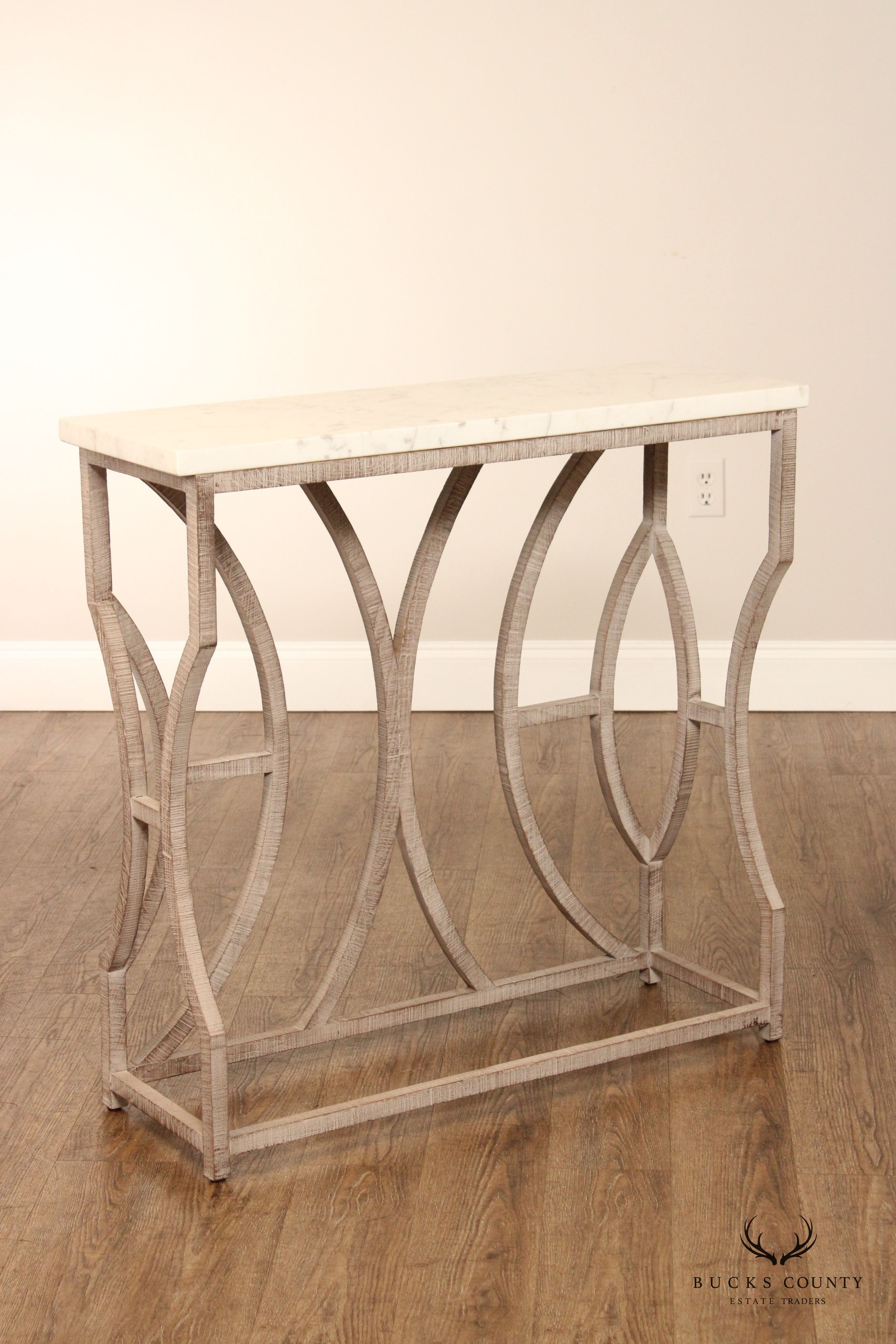 Gabby Furniture 'Helen' Cerused Oak Marble Top Narrow Console Table