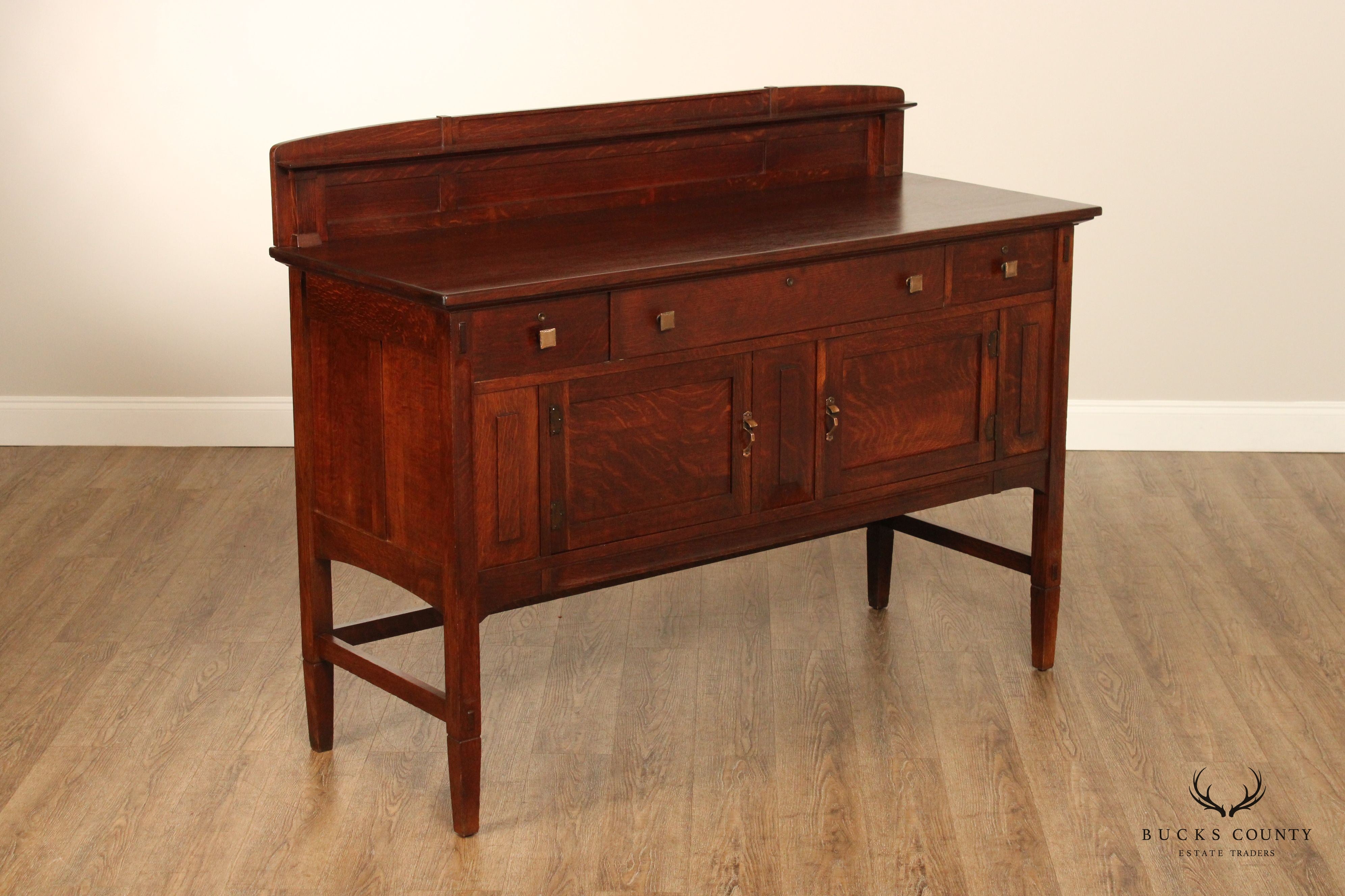 Antique Limbert Arts & Crafts Oak Sideboard