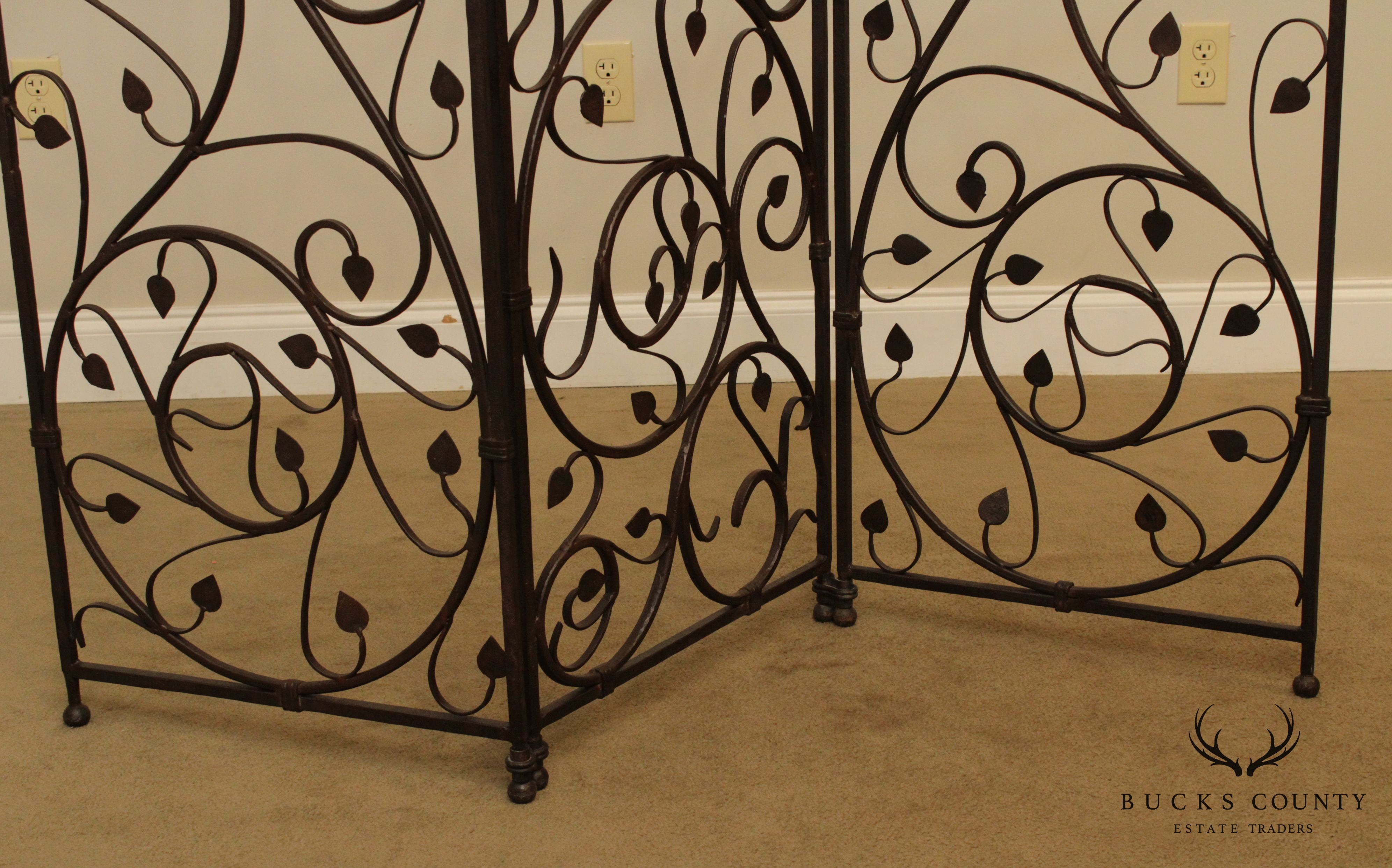 Hand Forged Iron Quality 3 Panel Folding Screen Room Divider