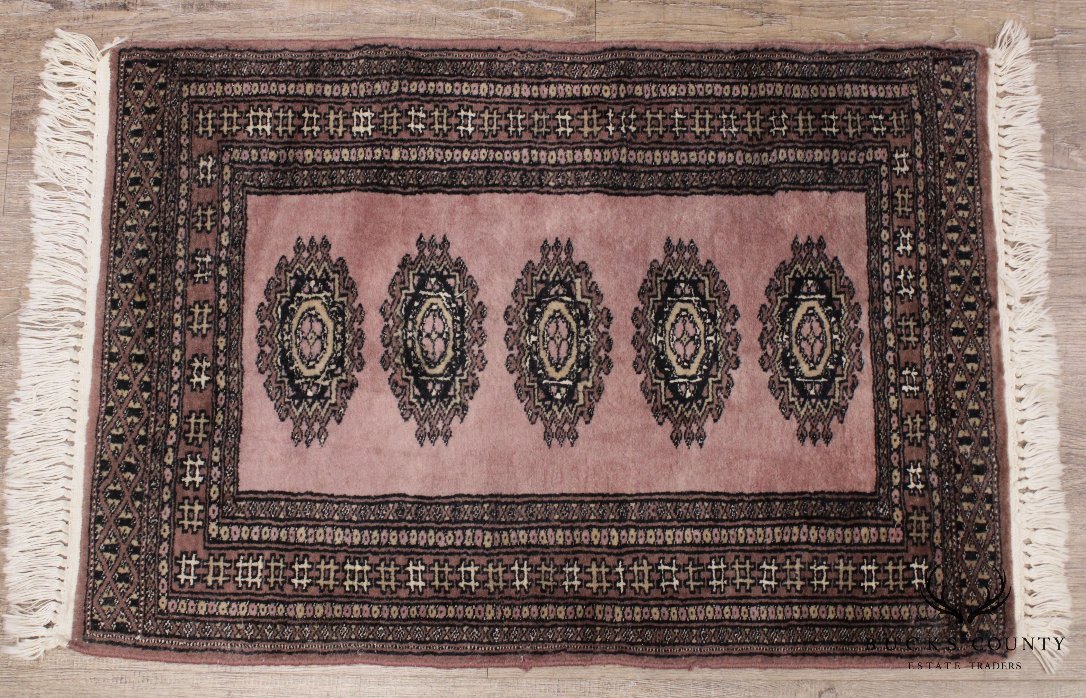 Vintage Hand Woven Bokara Throw Rug