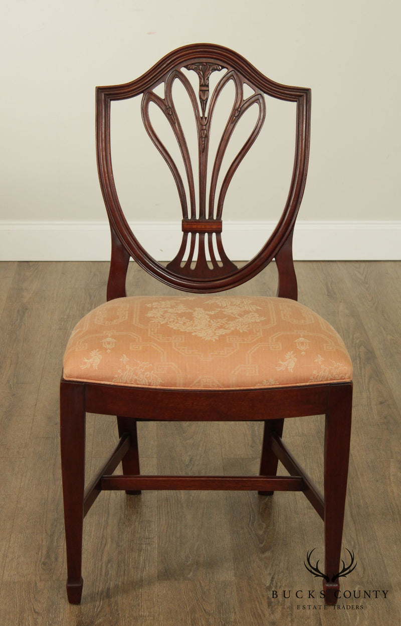 Hepplewhite Style Custom Mahogany Shield Back Side Chair