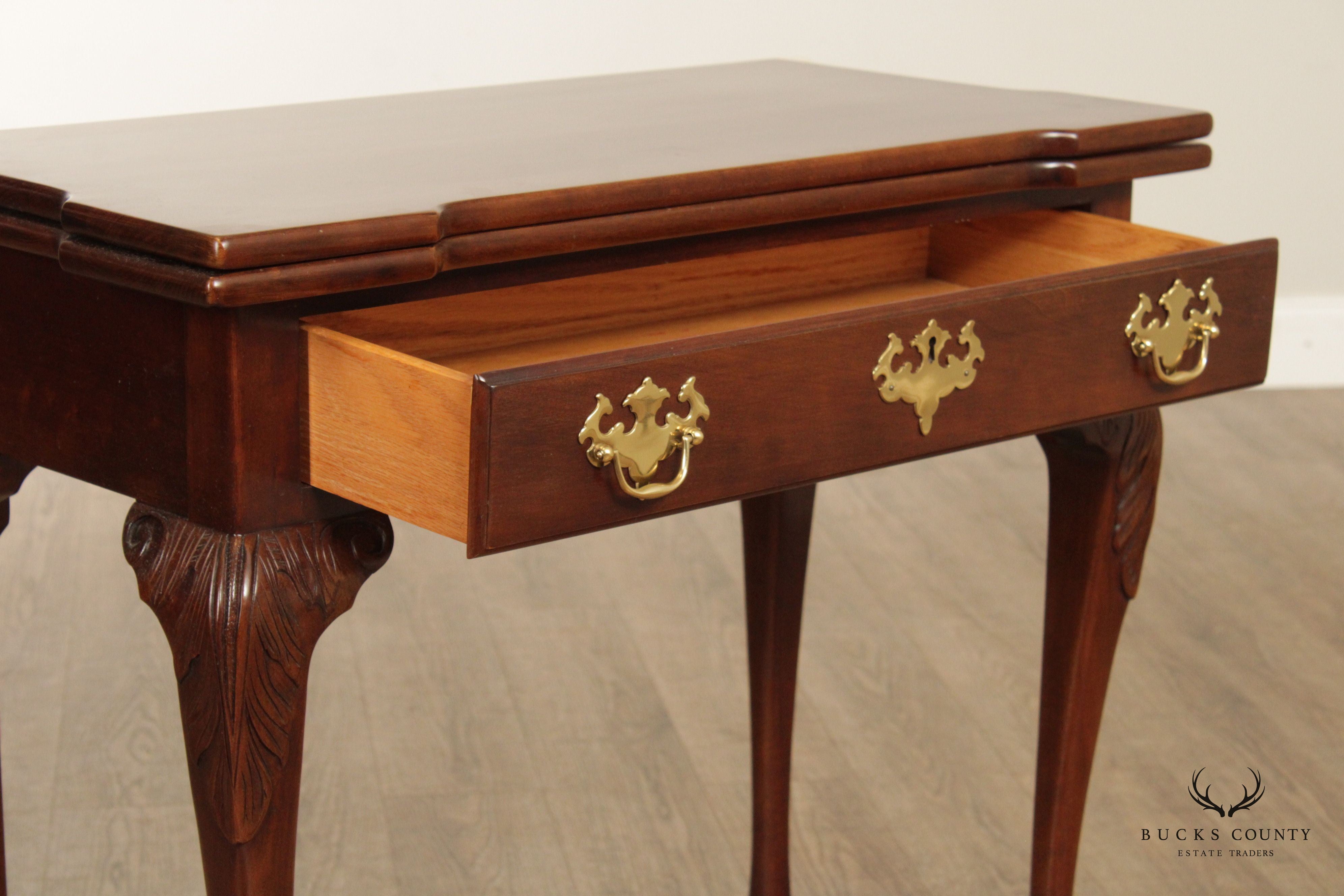 Statton Chippendale Style Cherry Flip Top Game Table