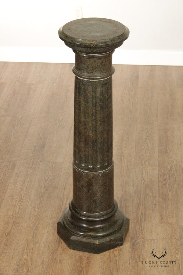 Italian Verde Marble Columnar Pedestal