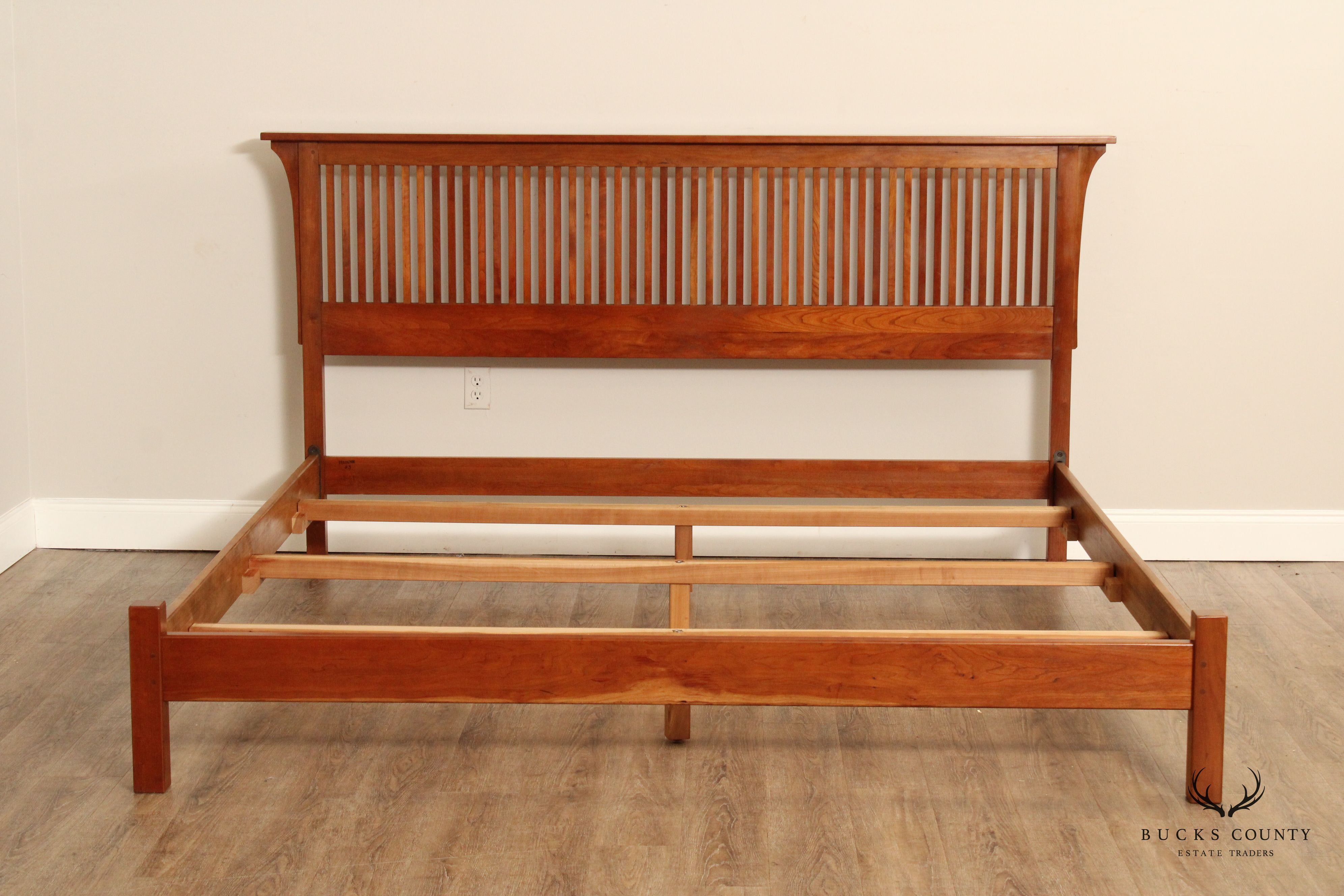 Stickley Mission Collection King Size Cherry Spindle Bed