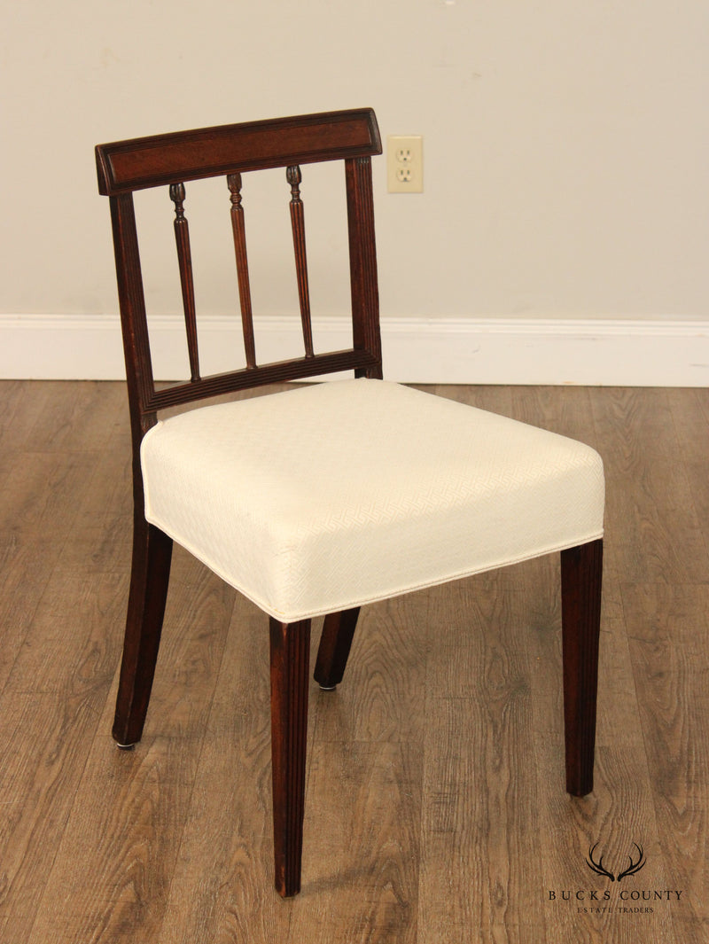 Sheraton Style 1940's Vintage Mahogany Set Of Four Dining Chairs