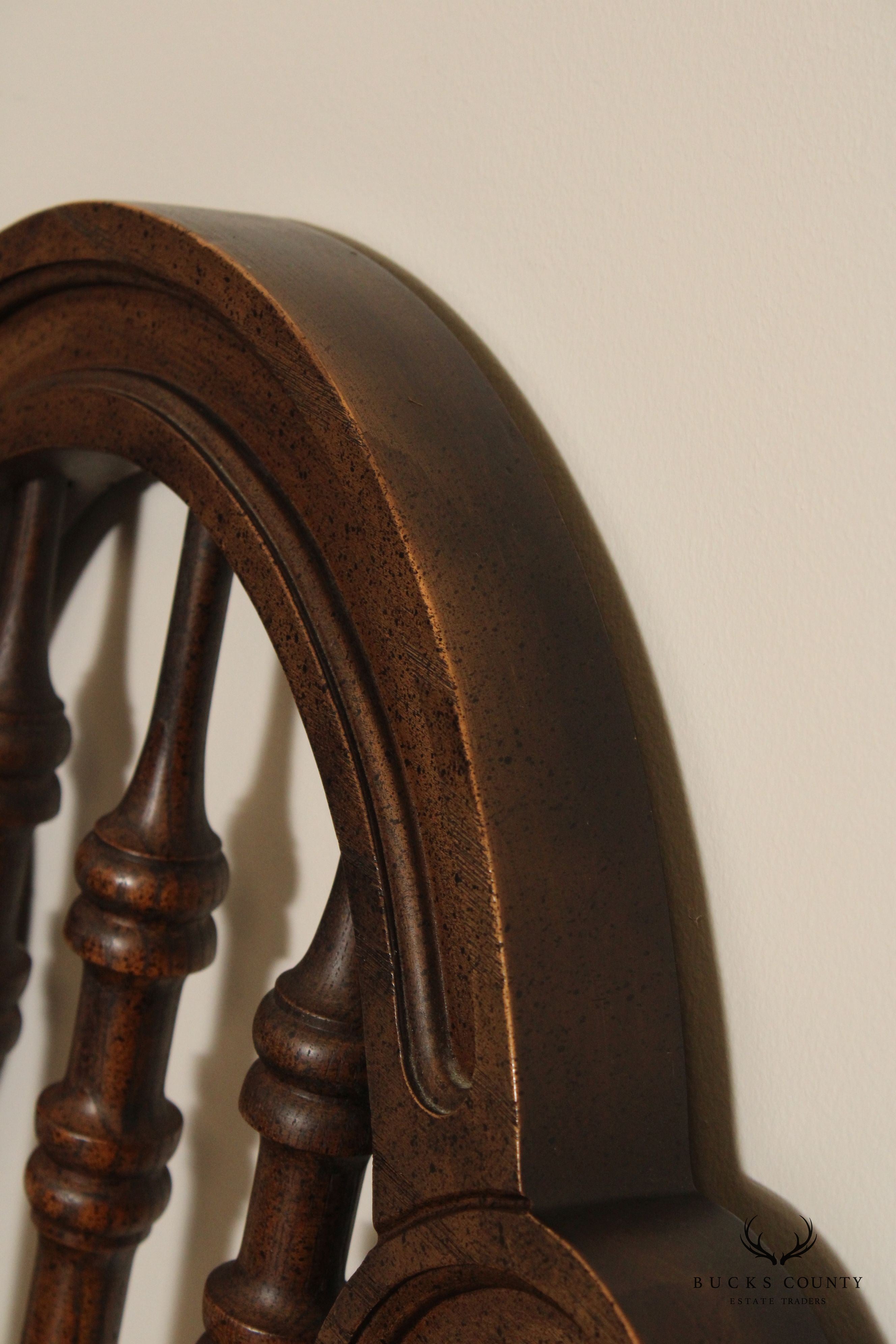 Spanish Revival Style Vintage Oak King Headboard