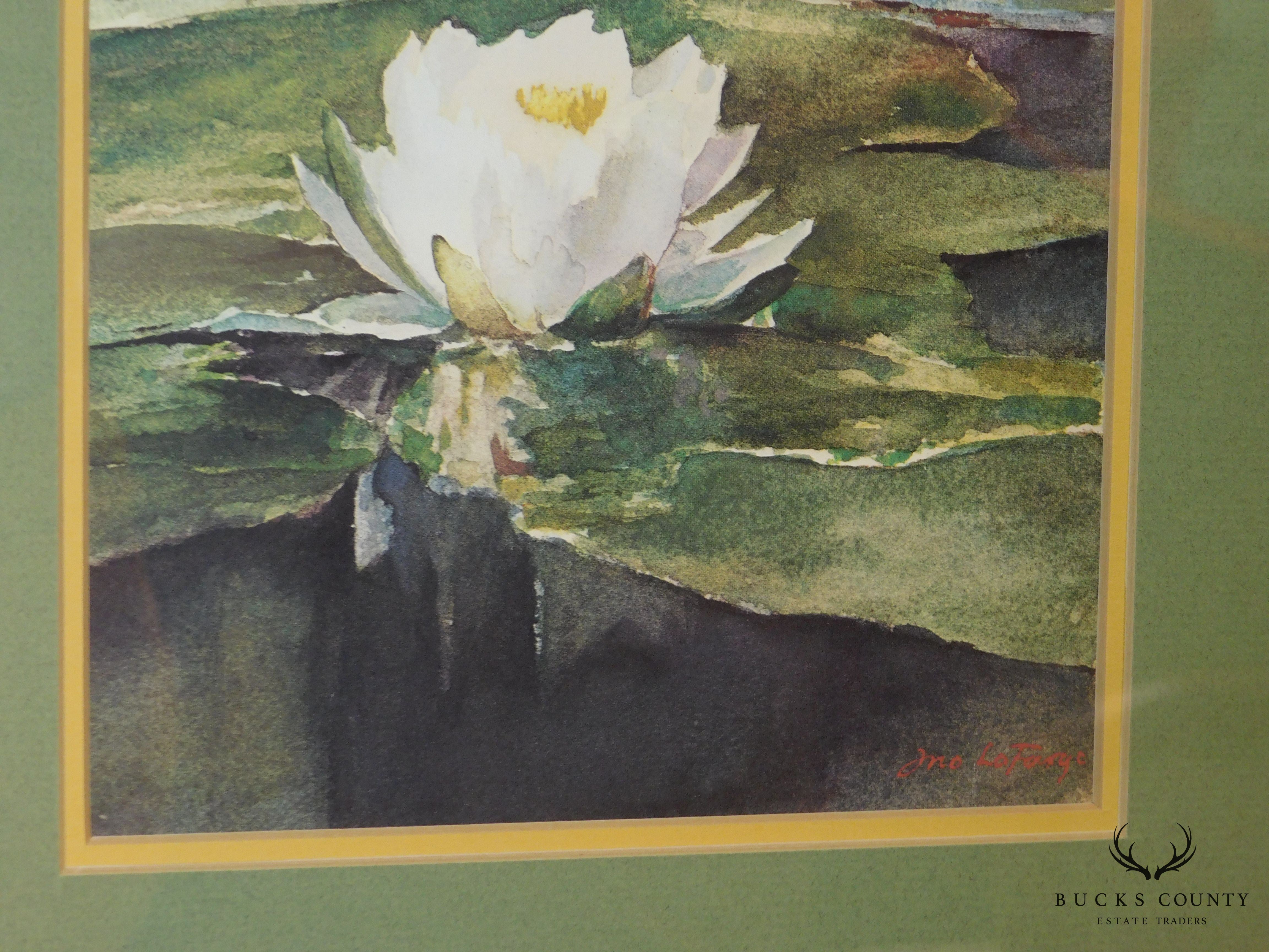 "Water Lily in Sunlight" John La Farge Fine Art Framed Print