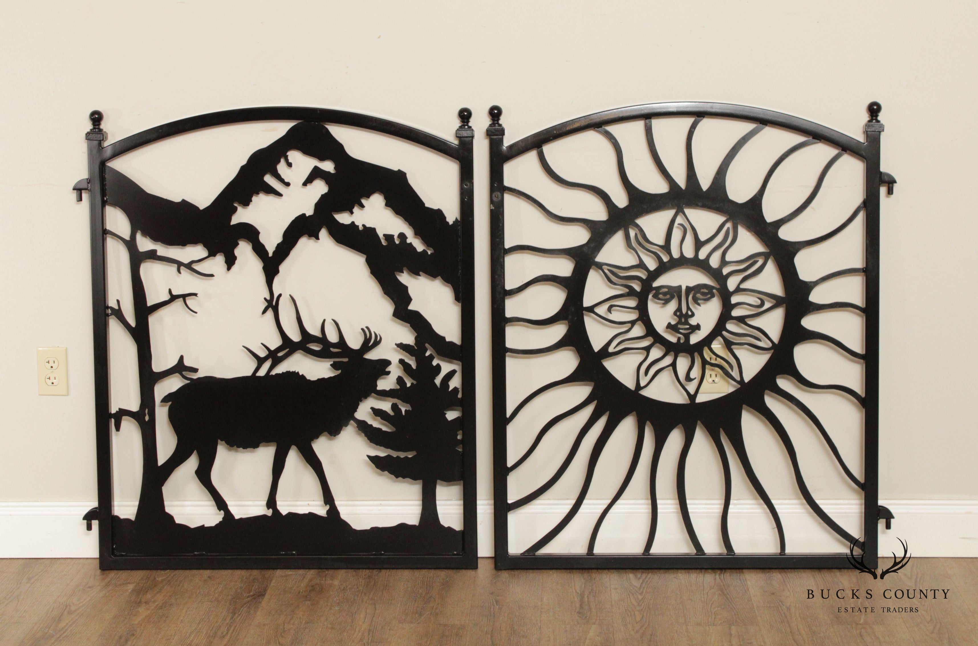 Two Modern Ironworks Steel Garden Gates