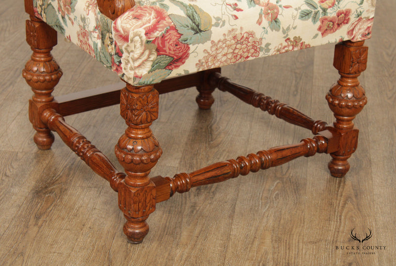Renaissance Revival Set of Six Carved Oak Dining Chairs