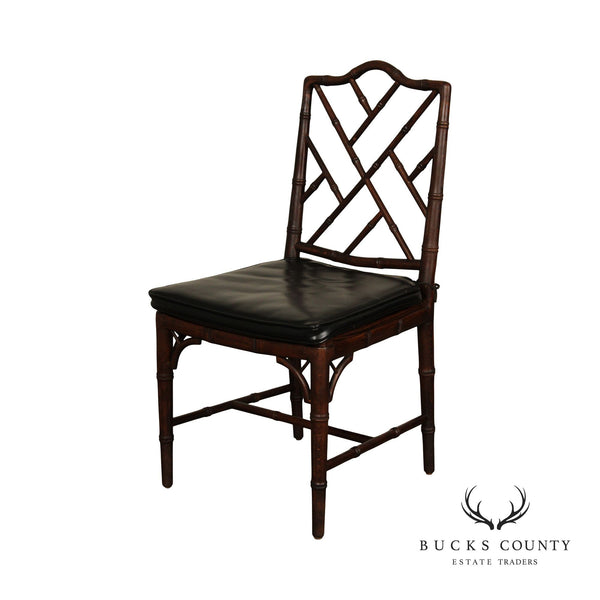 Chinese Chippendale Style Faux Bamboo Side Chair