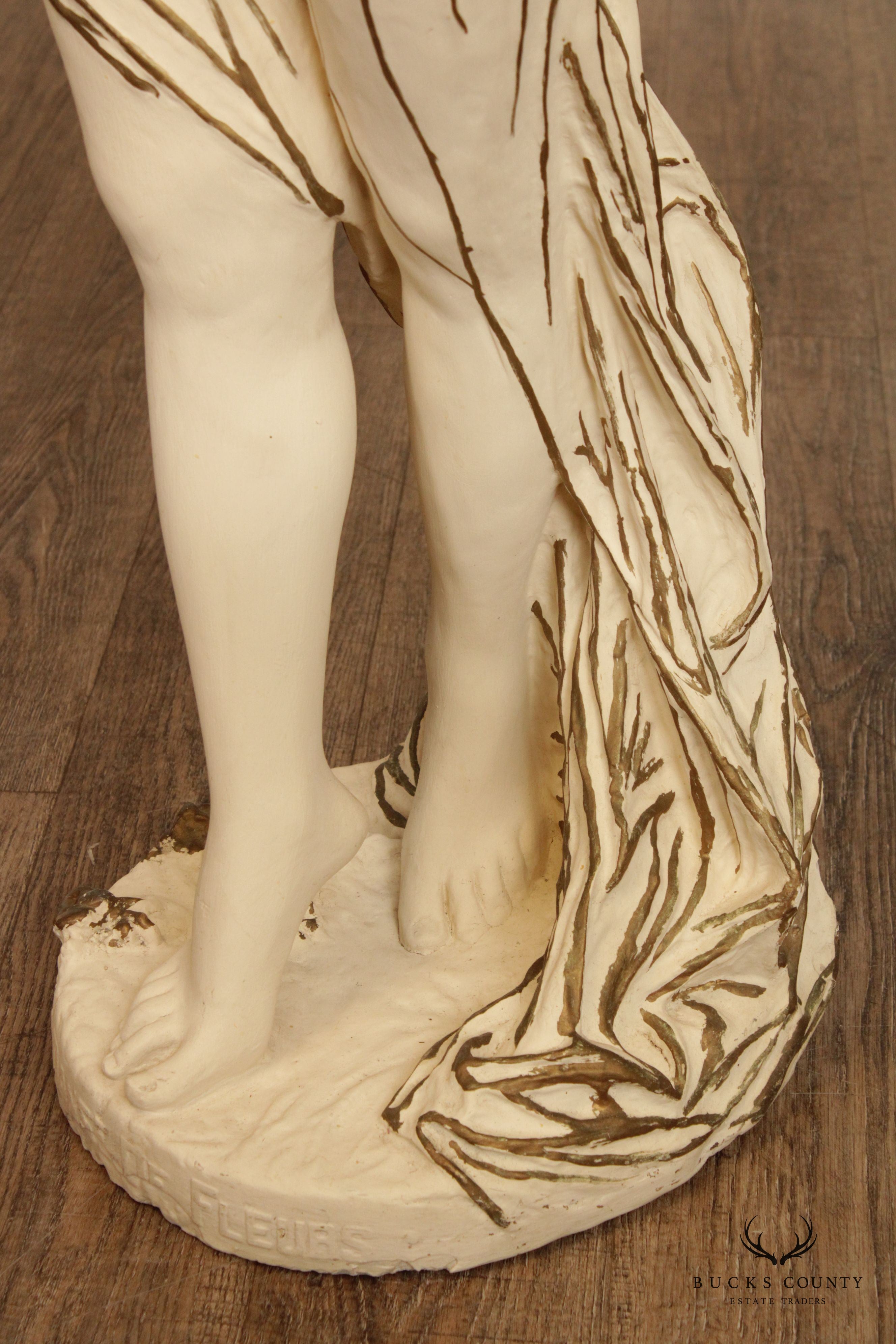 Vintage French 'La Danse de Fleurs' Life-Size Figural Plaster Statue