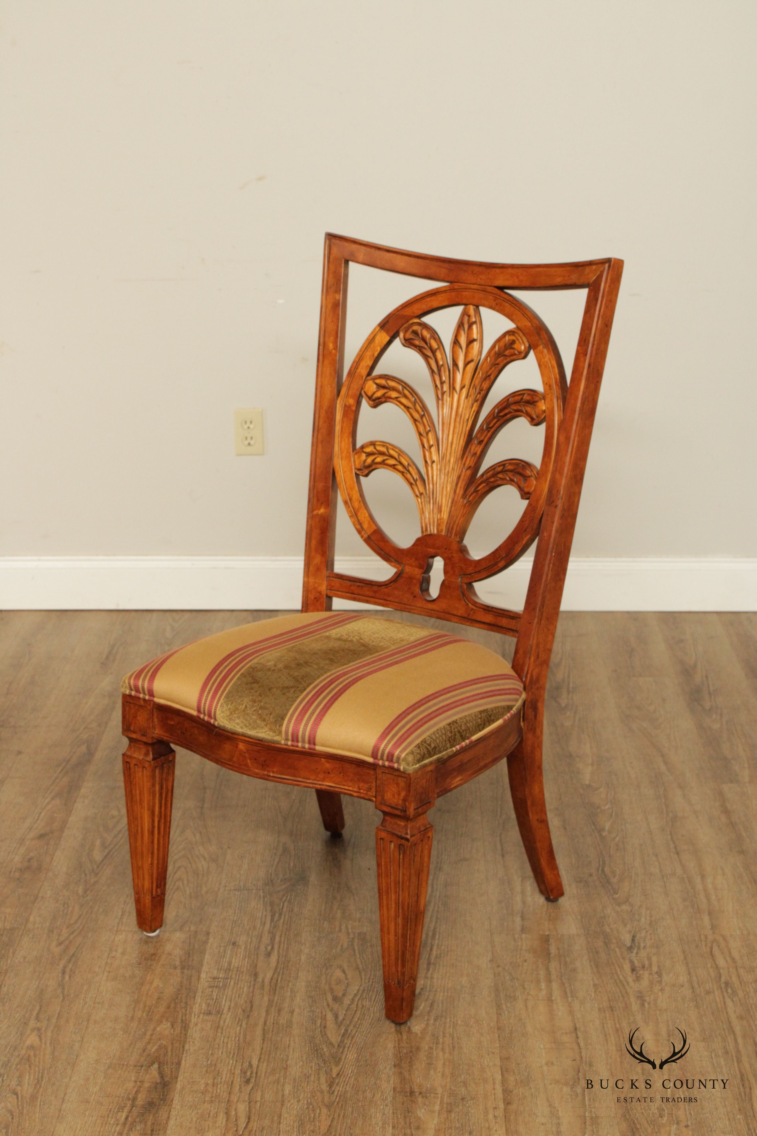 Century Furniture Hepplewhite Style Set of Four Carved Dining Chairs