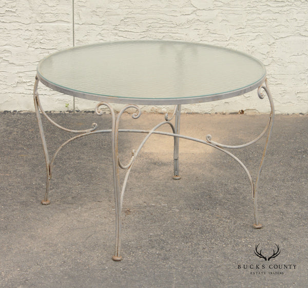 Vintage Wrought Iron Scroll Patio Garden Dining Table